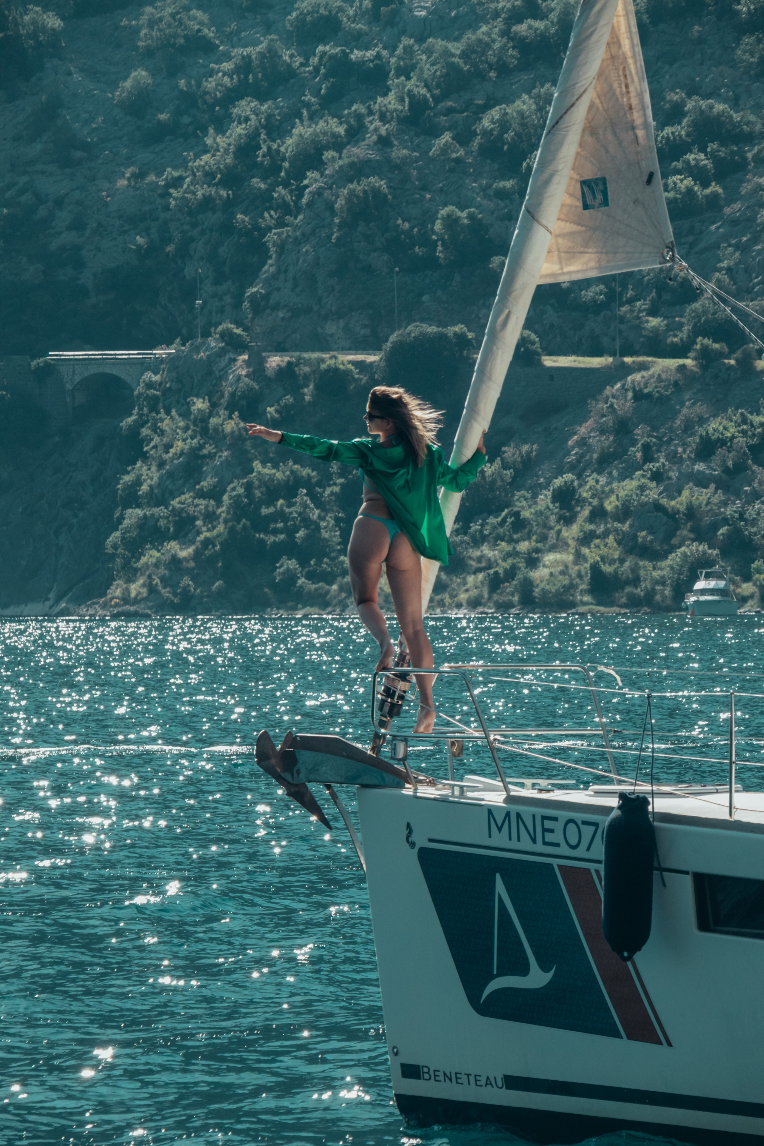 Boat tour with Anna, Roman and Tim. Portrait photographer in Tivat Montenegro Katerina Kirsanova