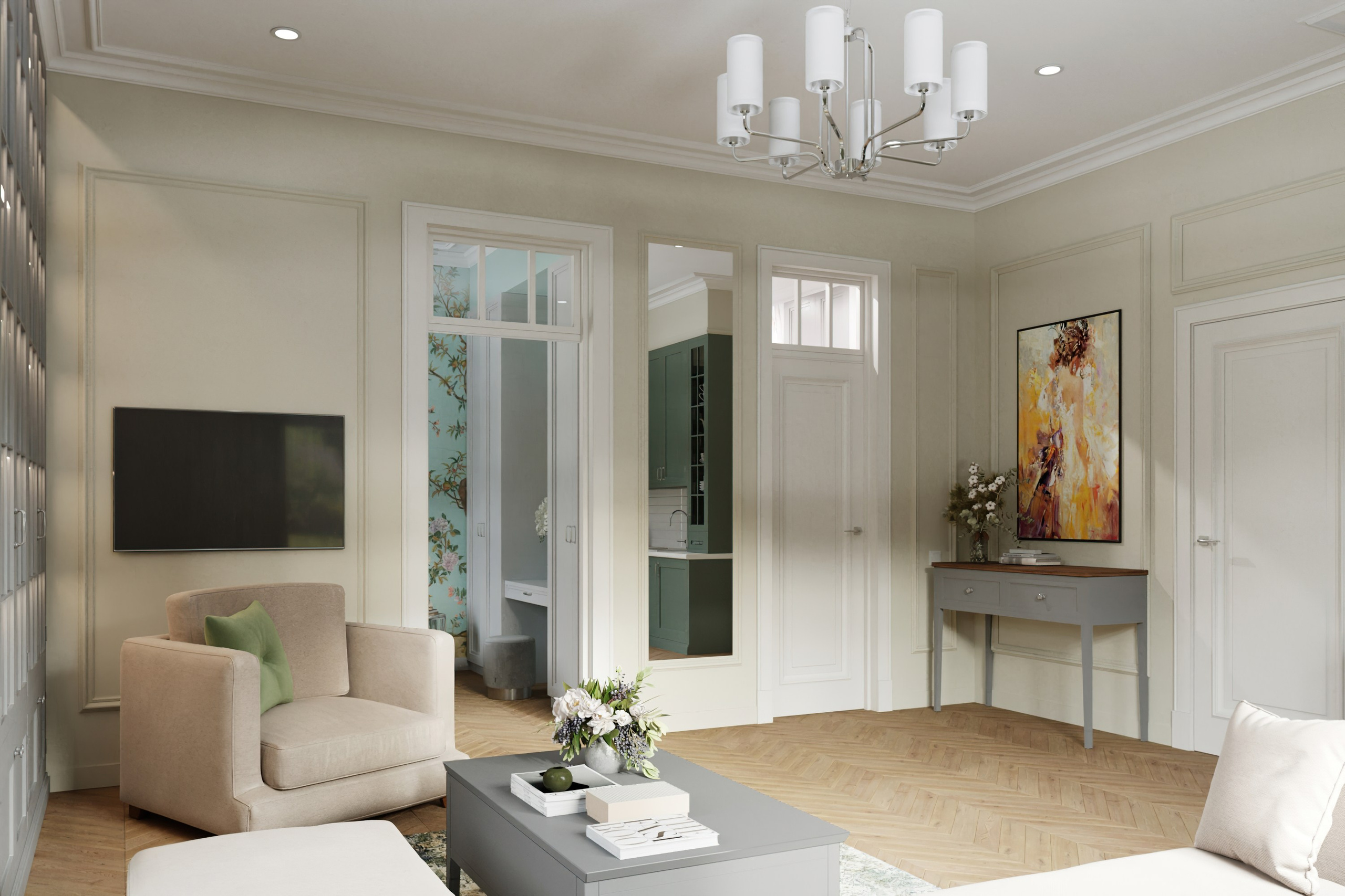 Визуализация студии 54 m². Заказать 3d визуализацию интерьеров — Дарья Веденёва