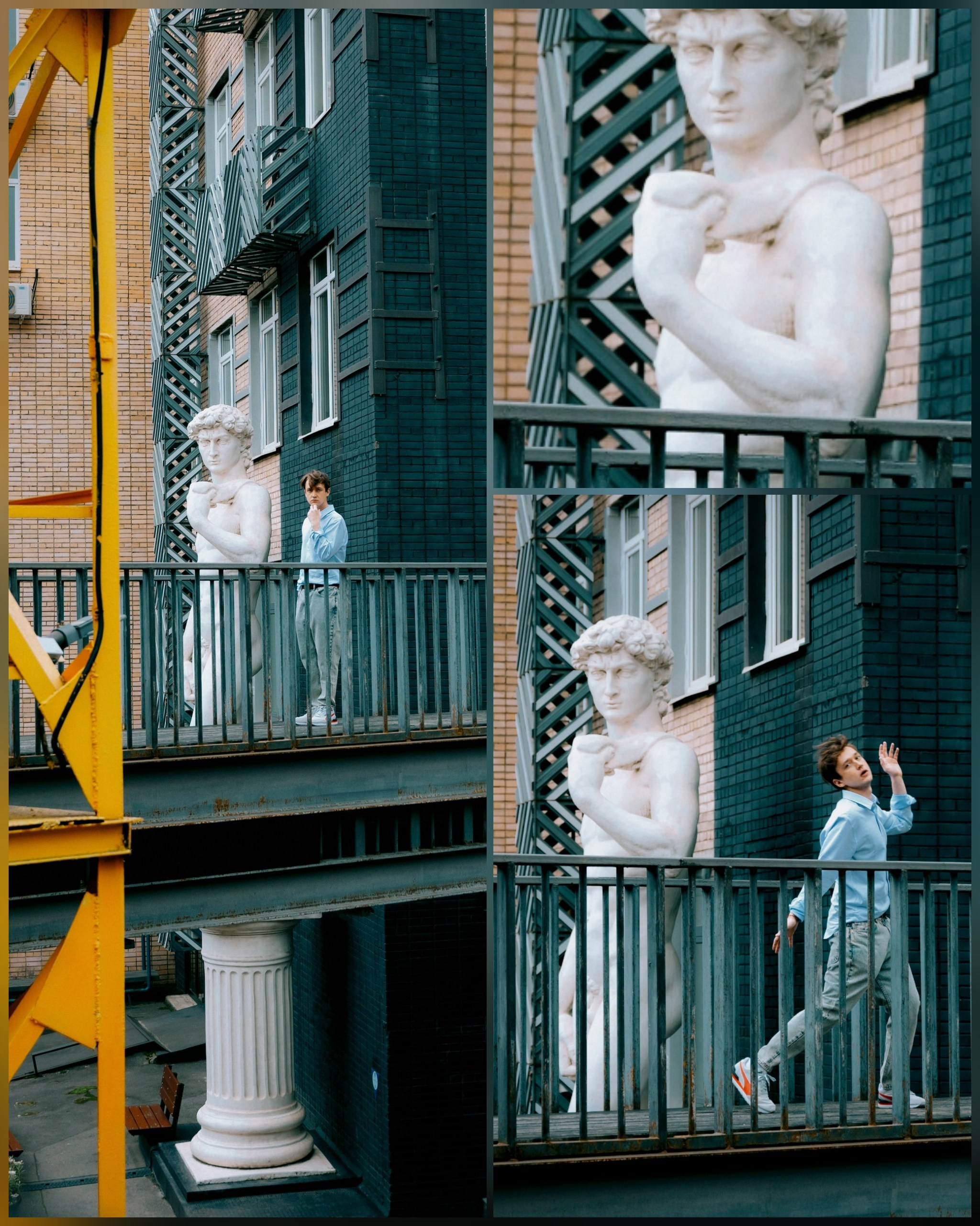 парень танцует на улице