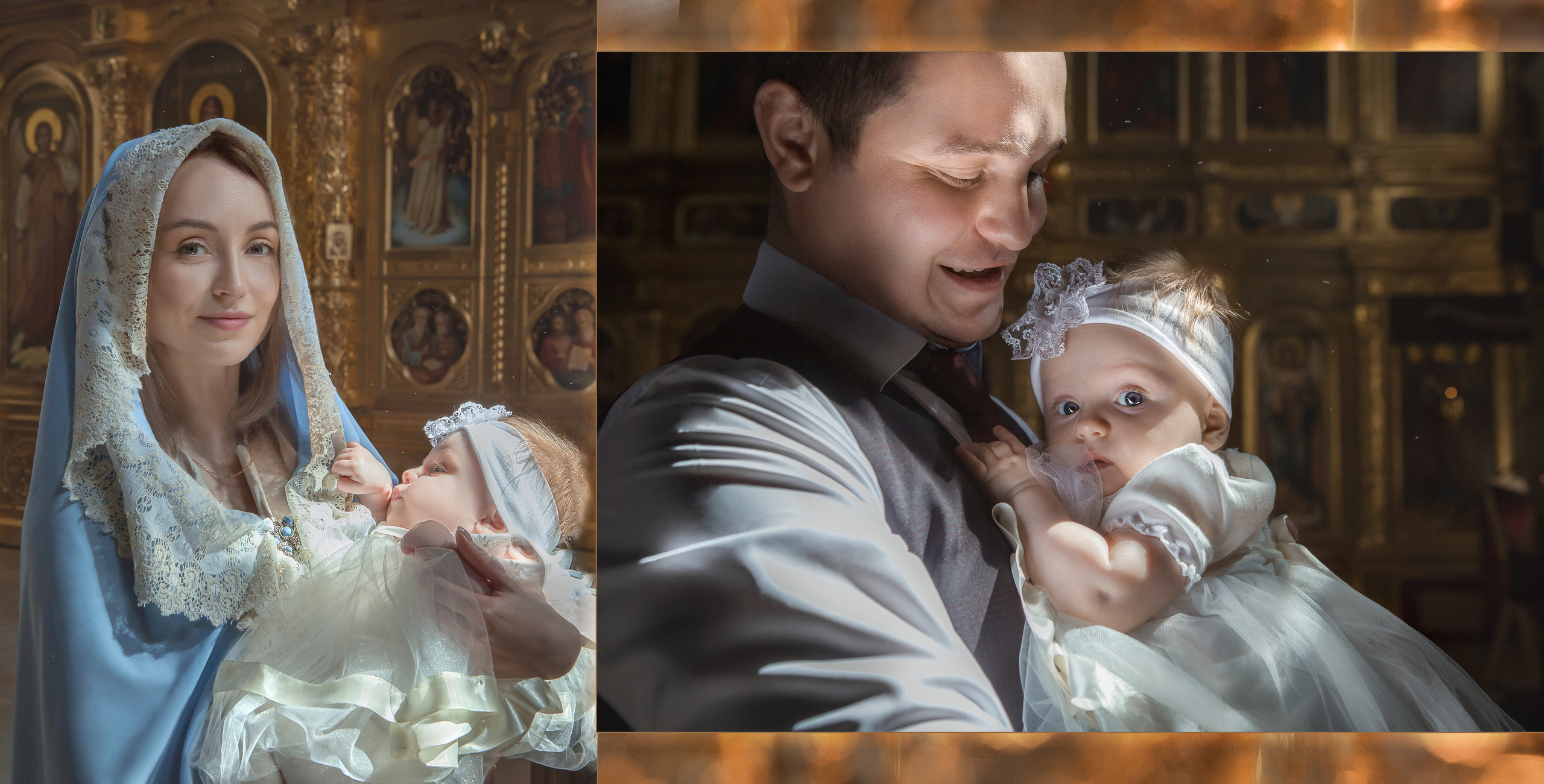 Развороты альбома «Таинство Крещения Софии». Фотограф на крестины