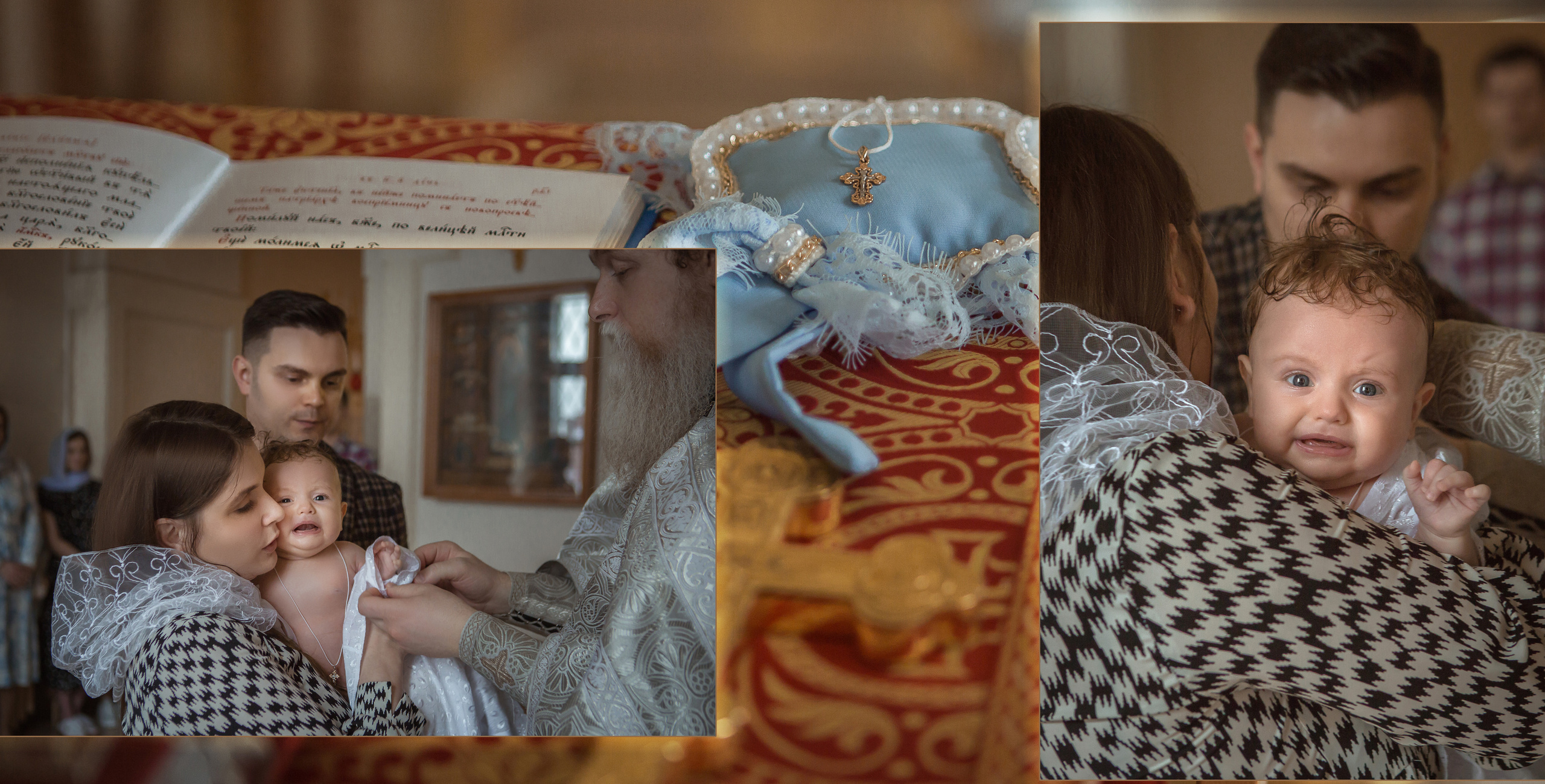 Развороты альбома «Таинство Крещения Софии». Фотограф на крестины