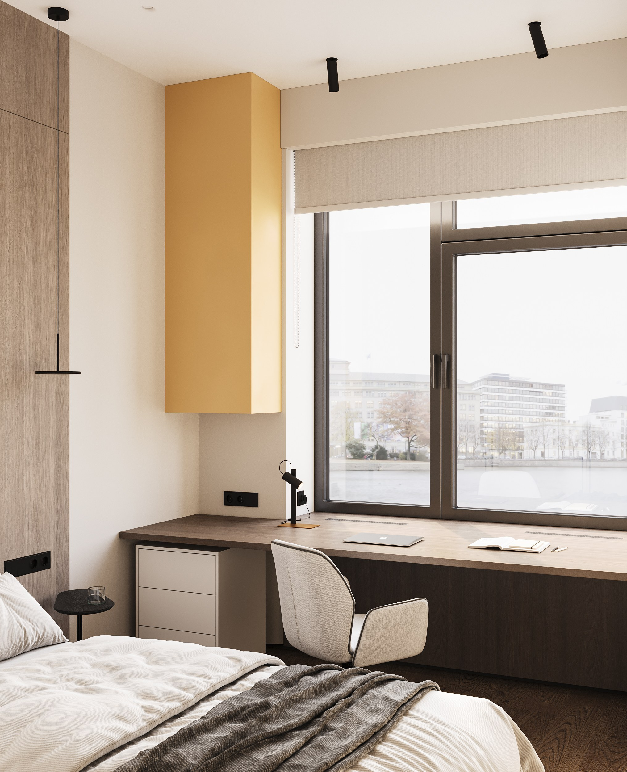 3д визуализация комнаты для подростка в современном стиле 