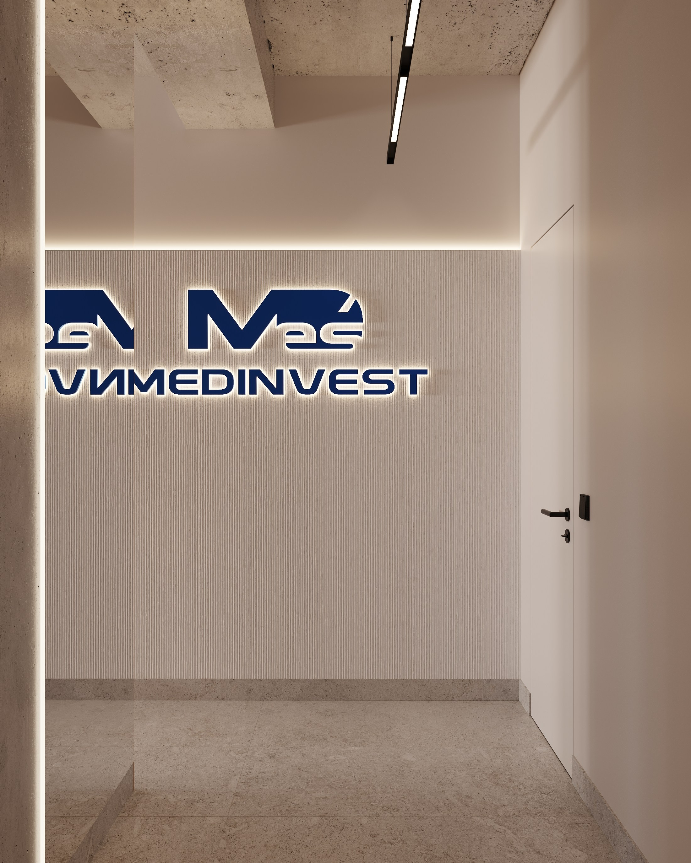 Офис компании «Мединвест». Дизайн интерьера, 3D-визуализация Владивосток