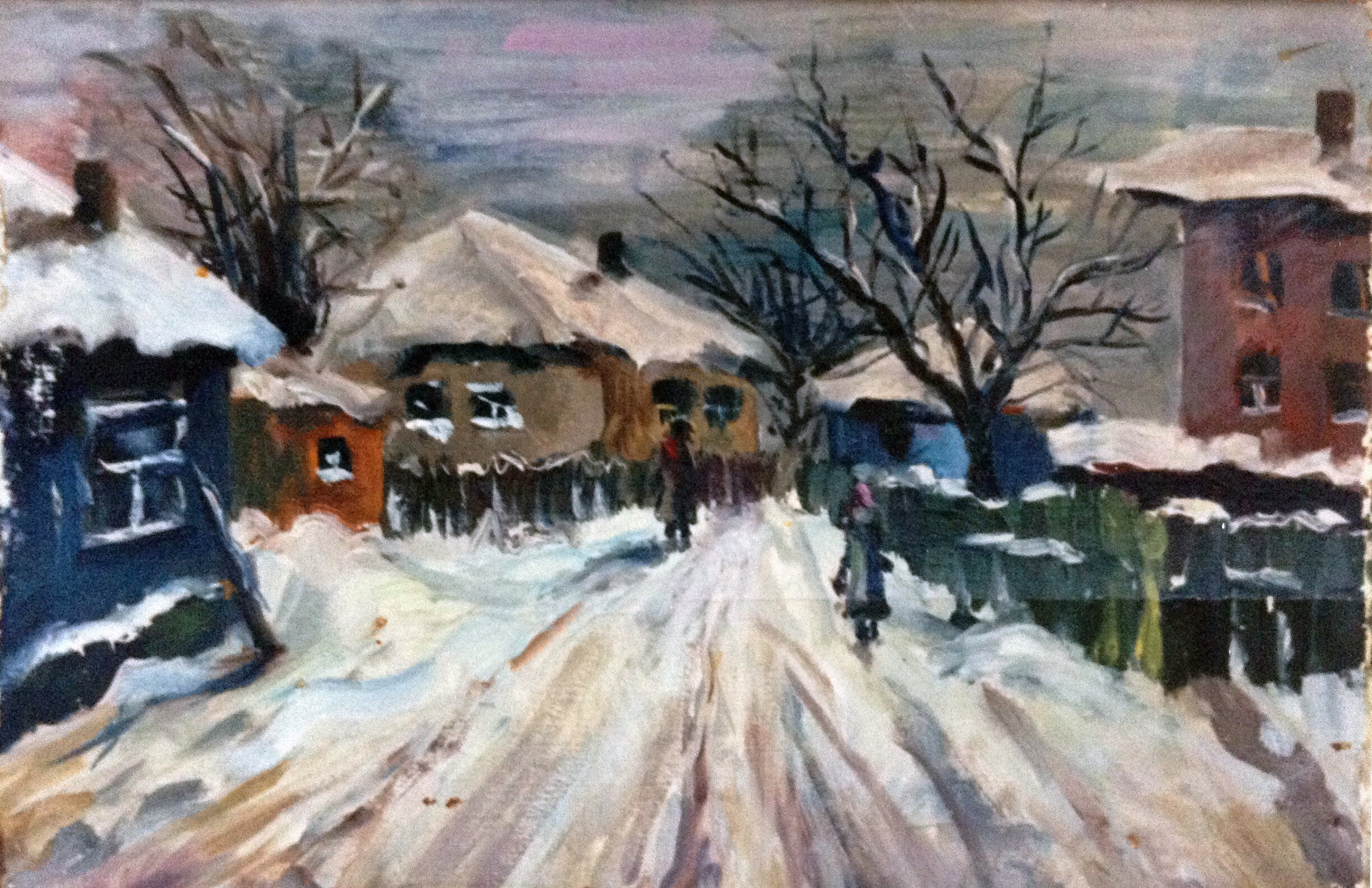 Этюд на пленере «Зимнее» оргалит, масло 45х55 см 1994 г