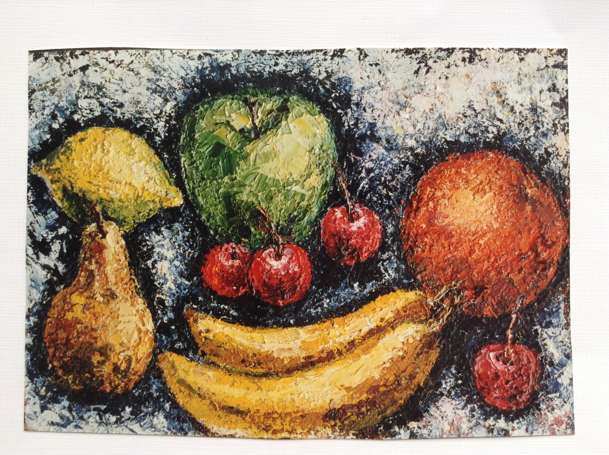 «Фрукты зимой» 1998 гОргалит, масло 50х30 см