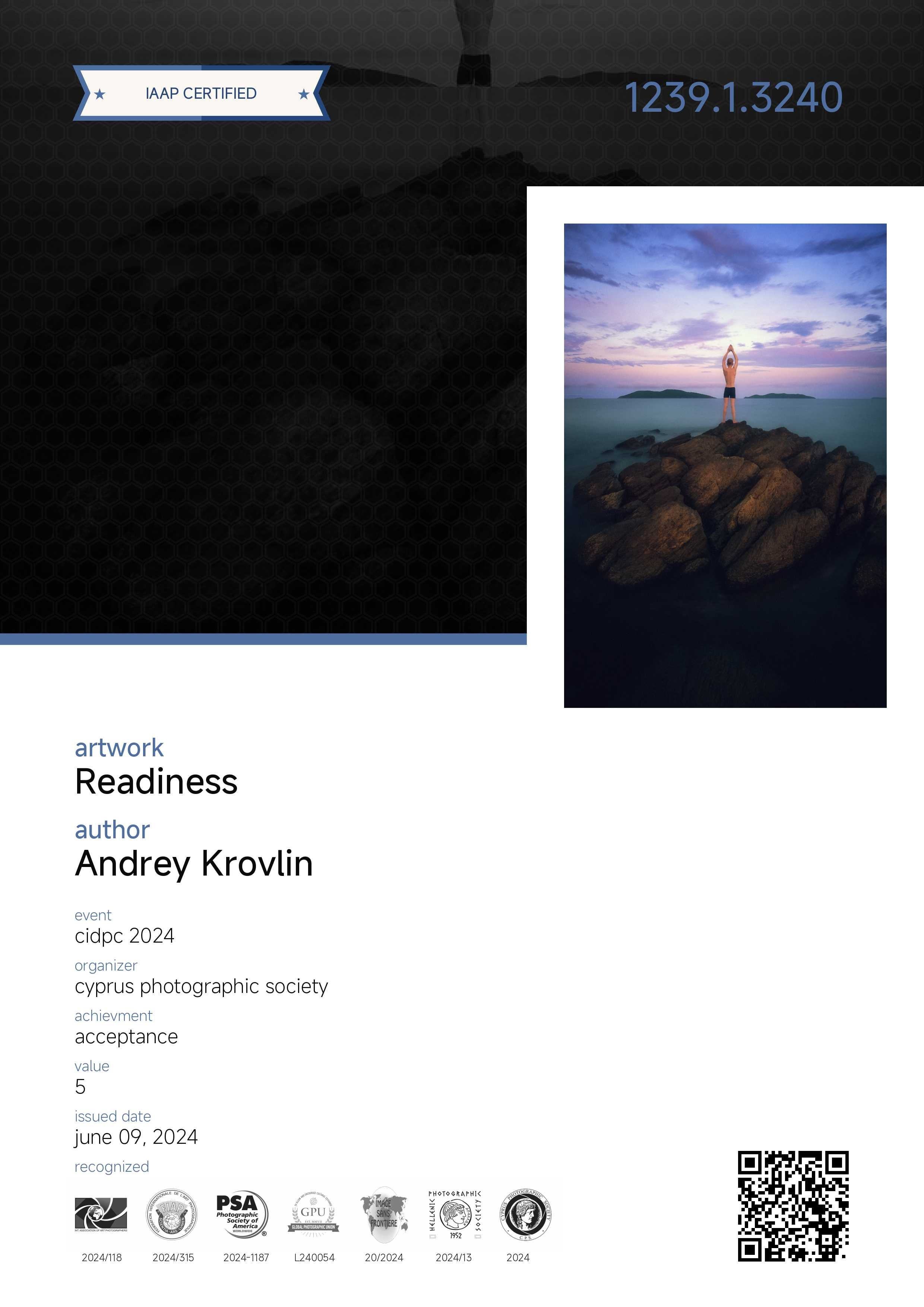 Остальные награды (дипломы, акцепты, работы участвующие в фотовыставках). Андрей Кровлин — фотограф в Славянке