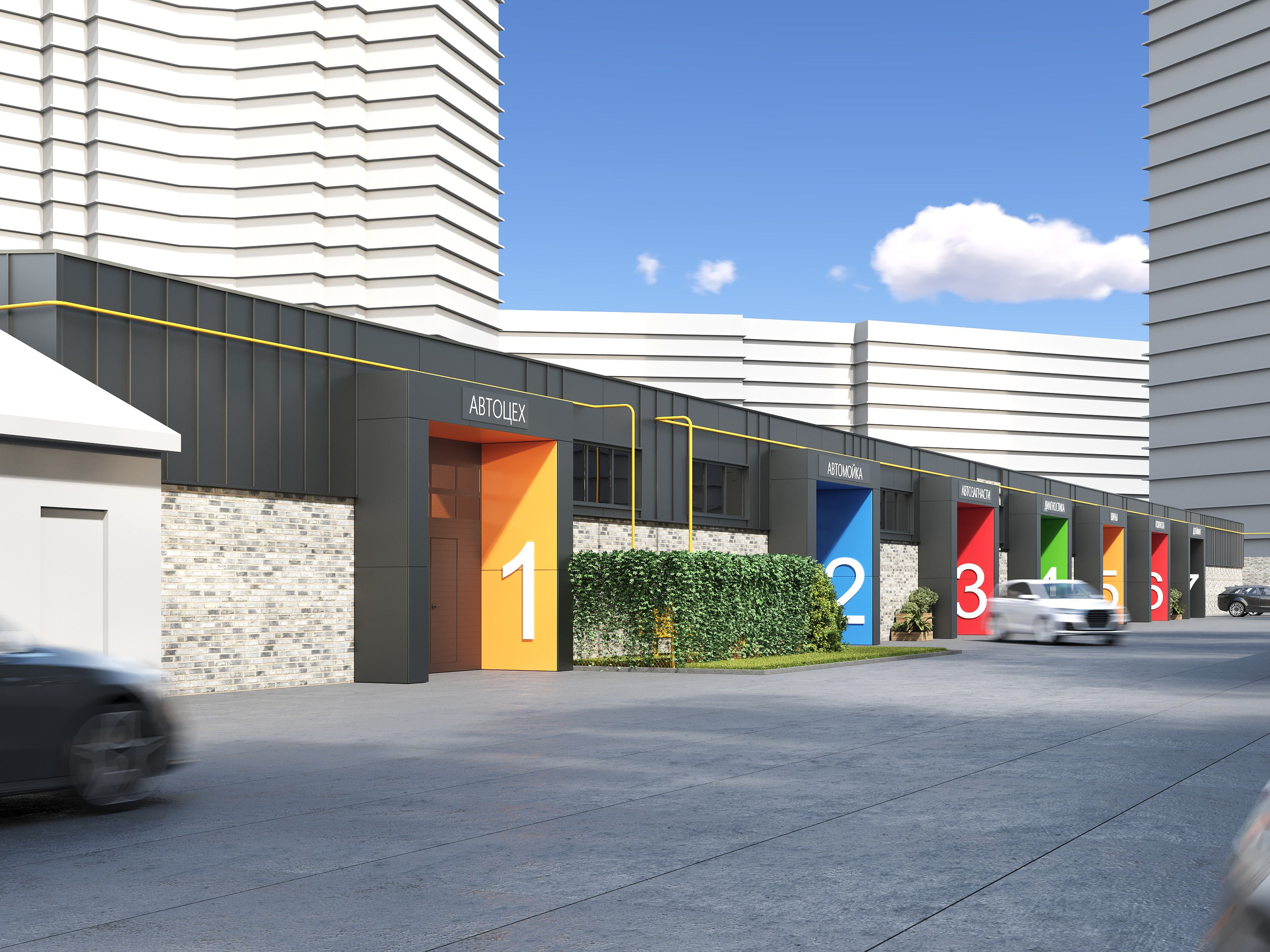 Реконструкция фасада гаражного комплекса Казань. Архитектор-дизайнер в Казани