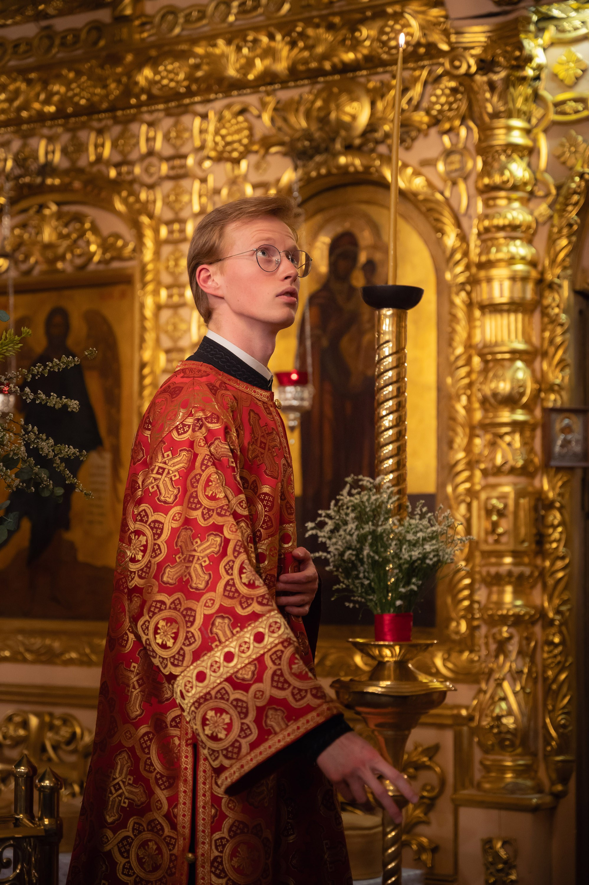 Богородский храм. Пасха. Полунощница, Божественная литургия. Антон и Татьяна Денисенко — В храме