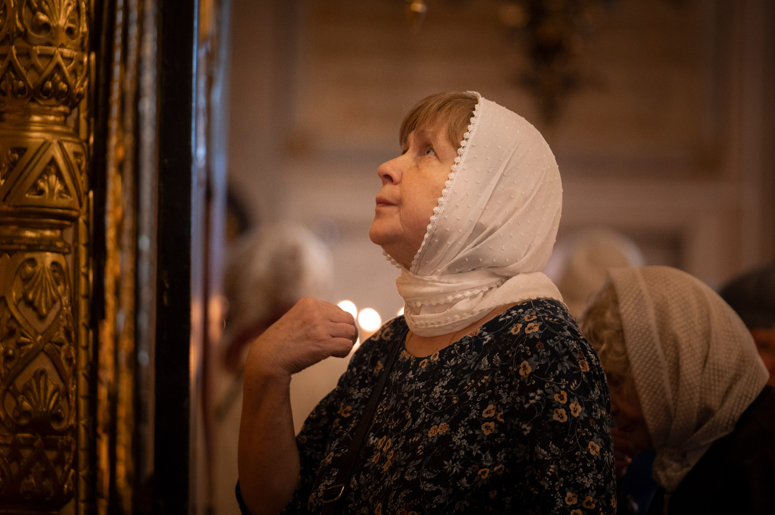 Богородский храм. Вход Господень в Иерусалим. Божественная литургия. Антон и Татьяна Денисенко — В храме
