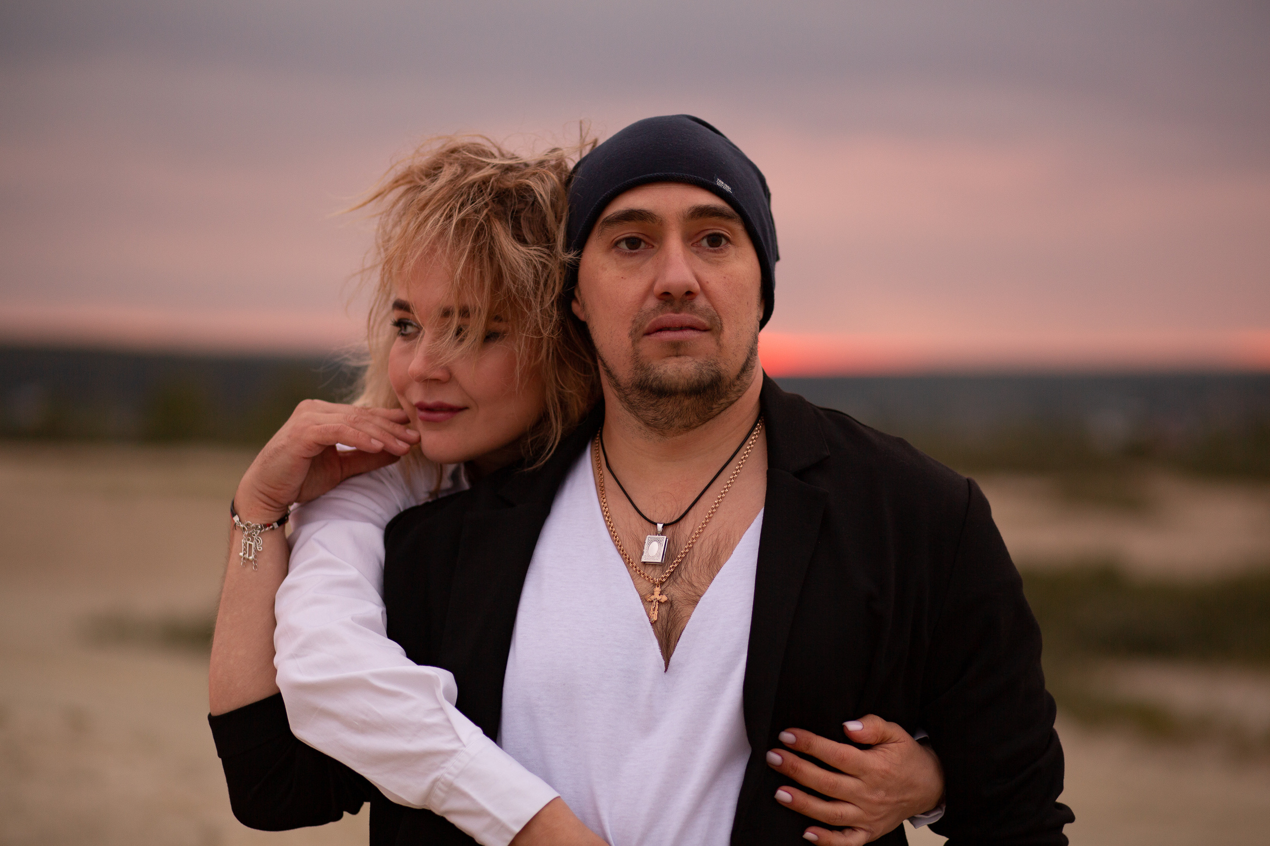 фотография пары на закате