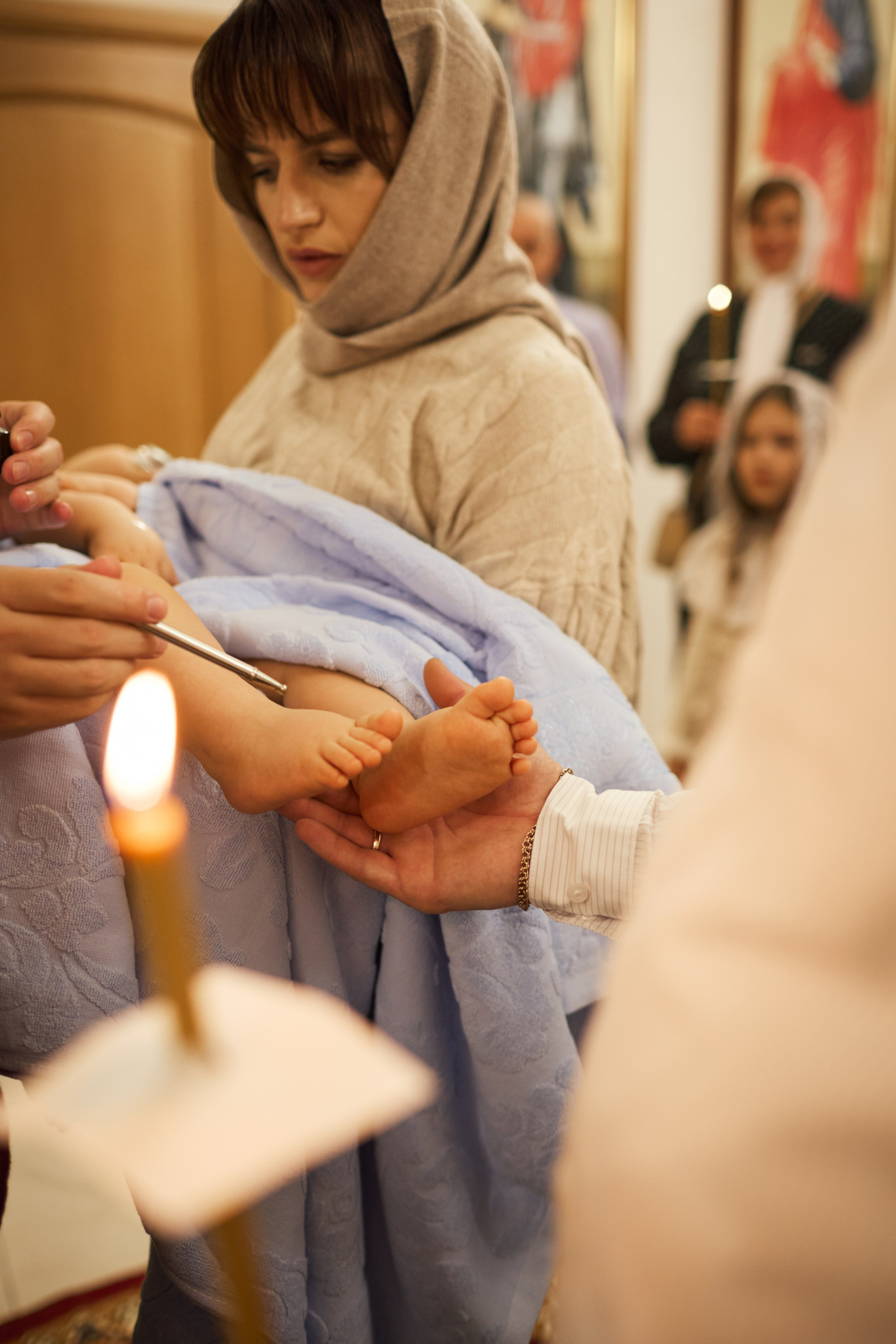 Таинство Крещения. Фотограф Москва|Ясенево Яна Новокрещенных