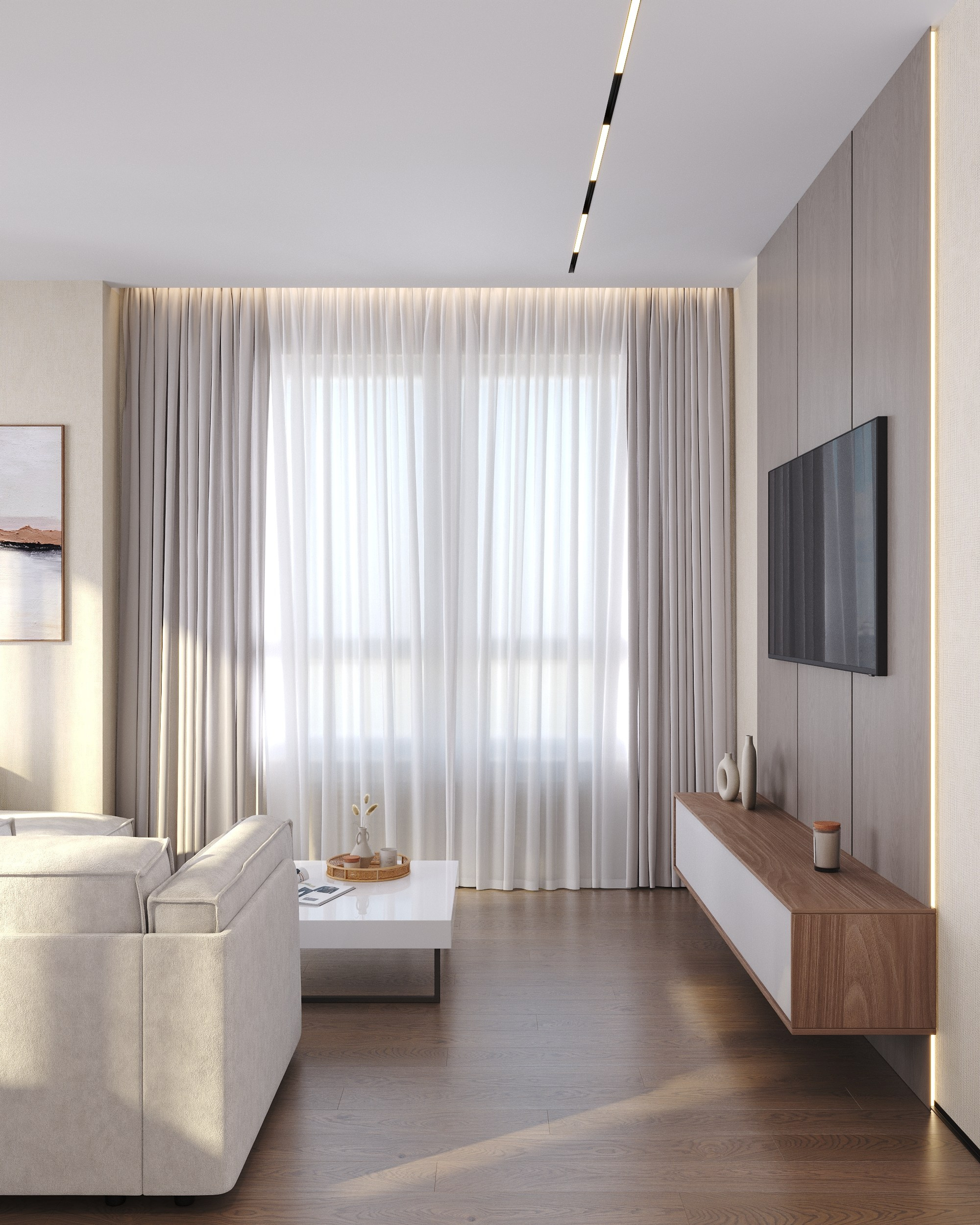 Serenity in Light & Beige. 3D Визуализация