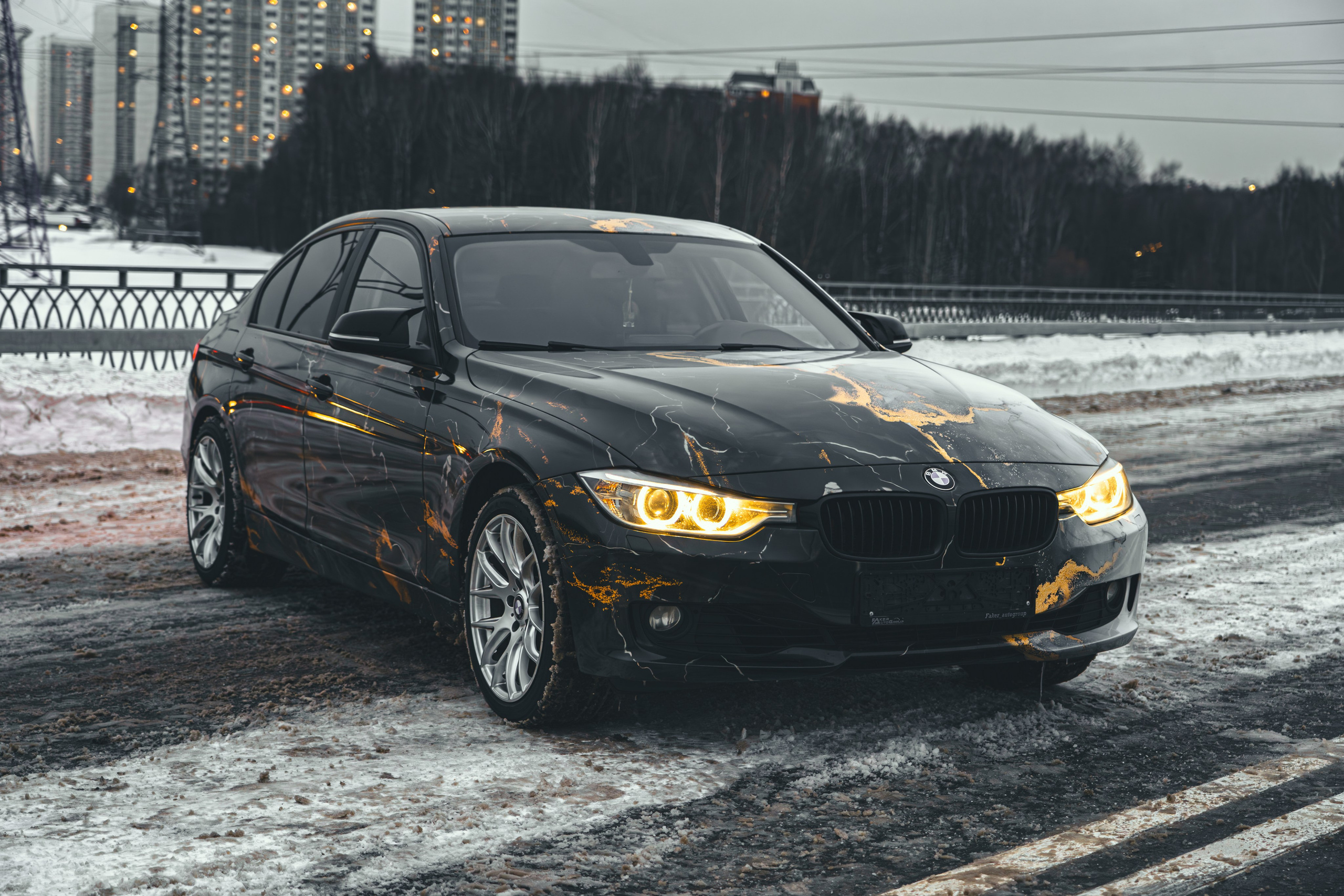 Винилография на BMW 3 F30. Студия дизайна и оклейки авто Barmaley Design