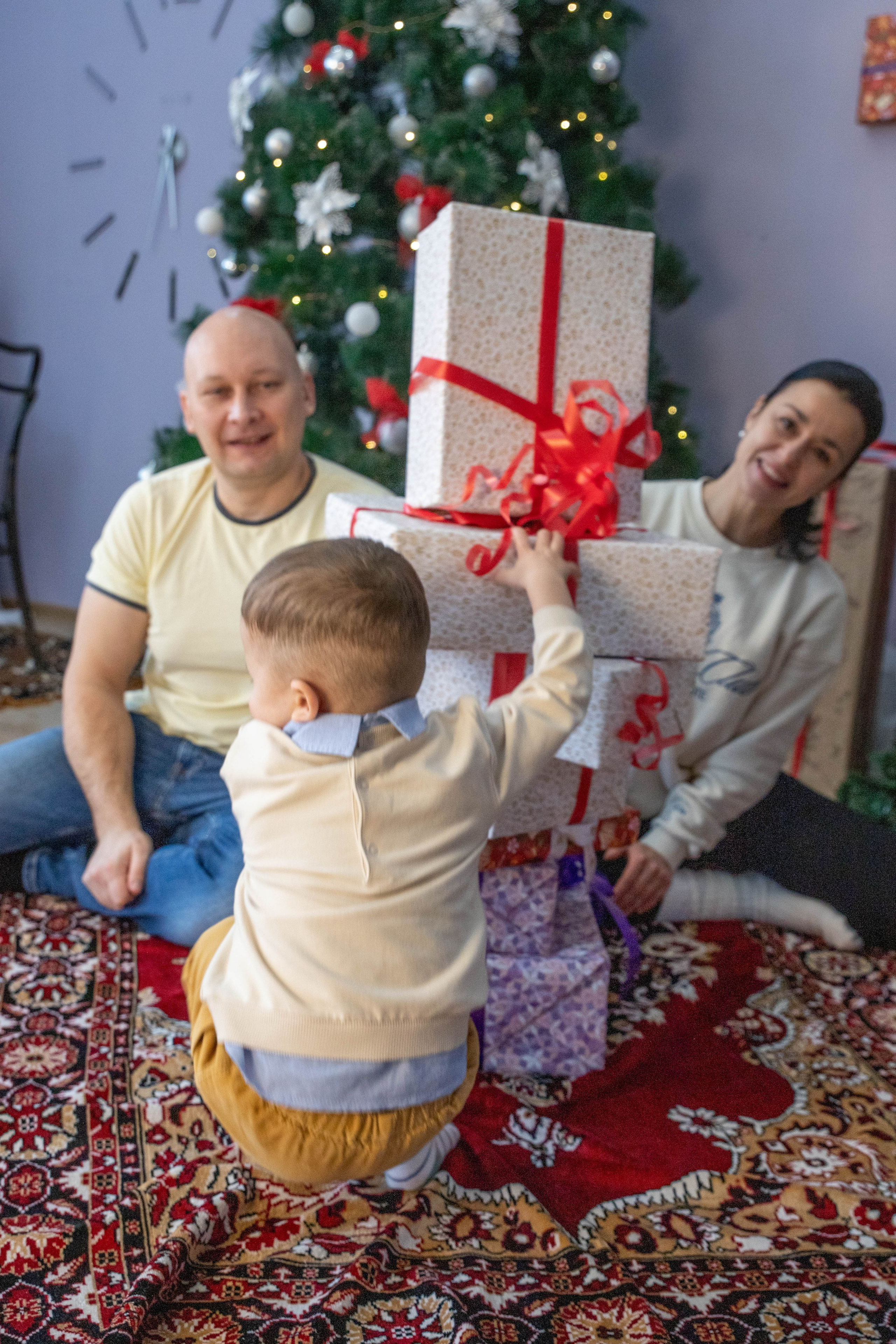 Новогодняя. Дёма и родители. Фотограф Лапочкина Татьяна