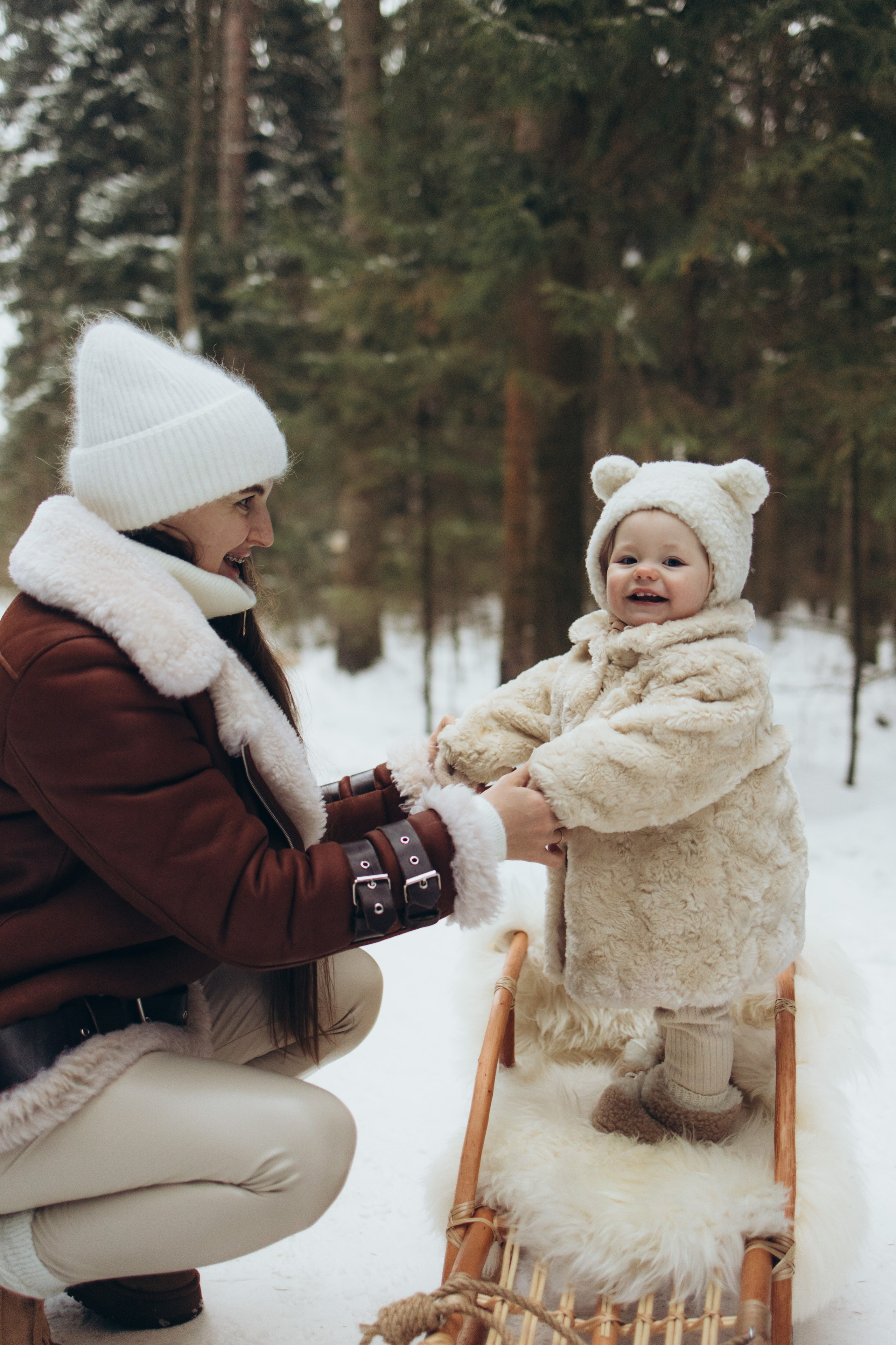 Снежный лес. Семейный фотограф в Москве Виктория Ястребинская
