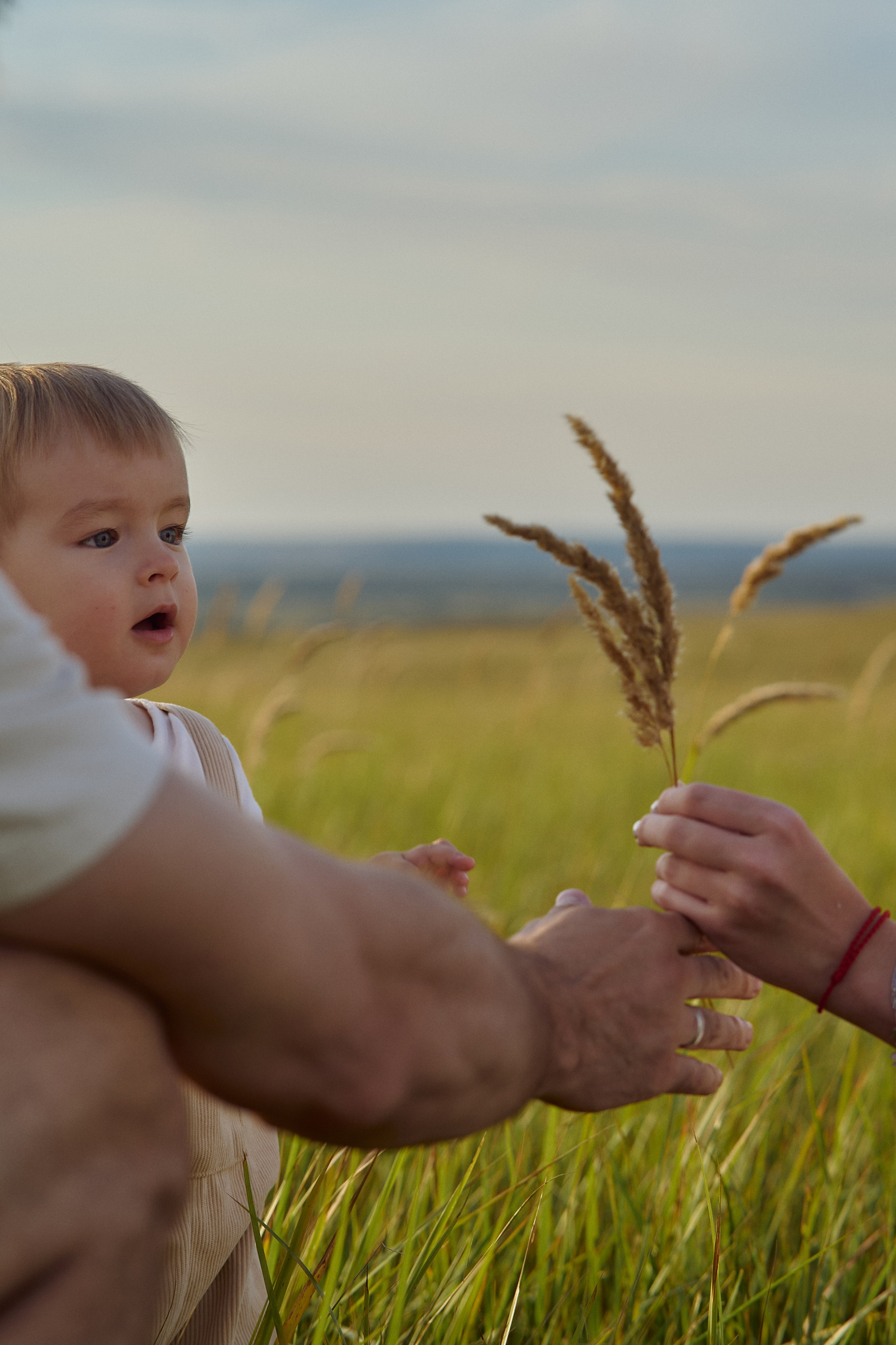 Шамиль, Аня и Марс в поле с барашками. Семейный и свадебный lifestyle-фотограф в Москве Мария Петрова