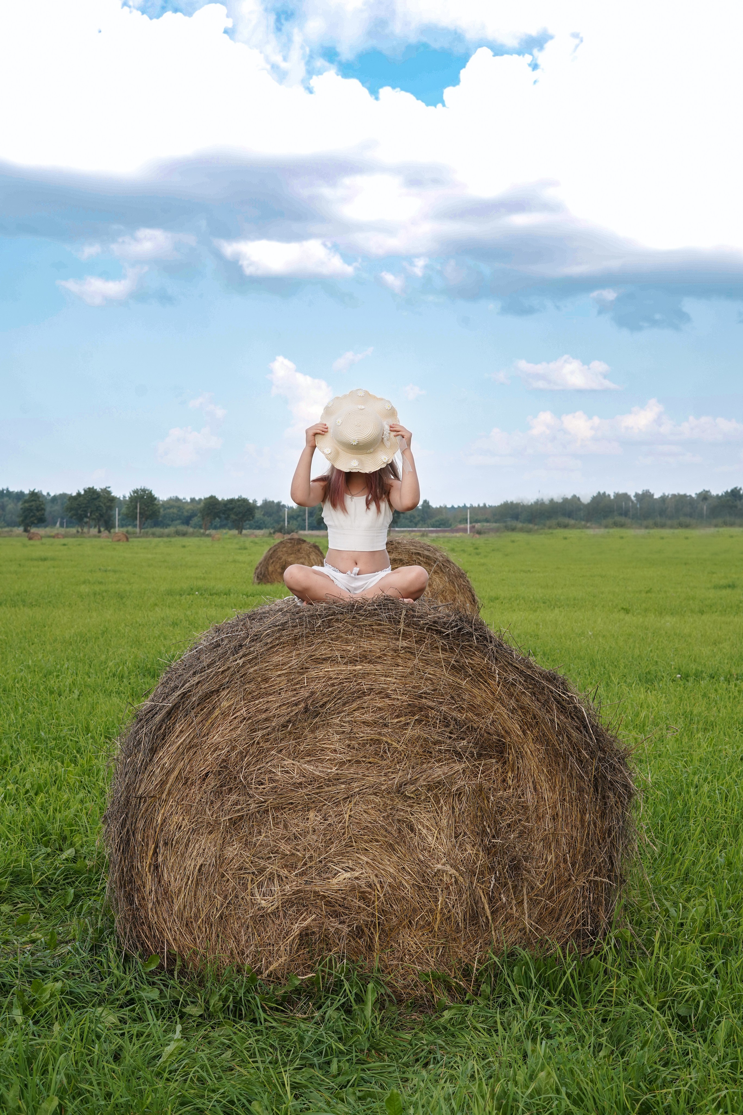 Фотосессия в поле-стоги сена. Главная