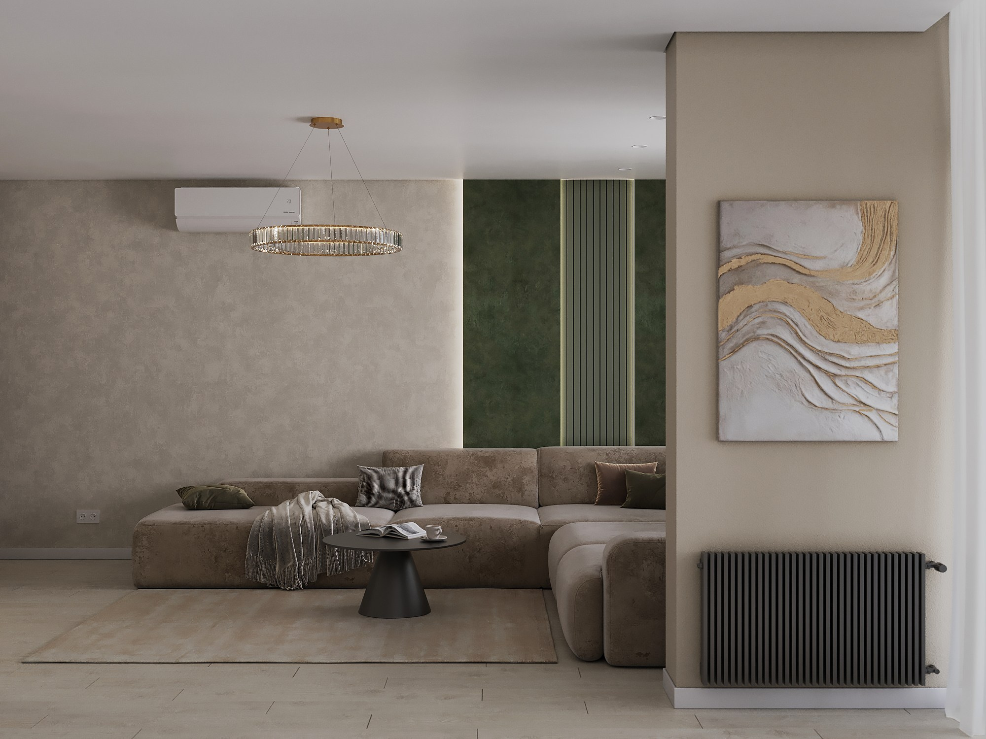 Кухня-гостиная-балкон. 3D-дизайнер Кристина Пуляевская