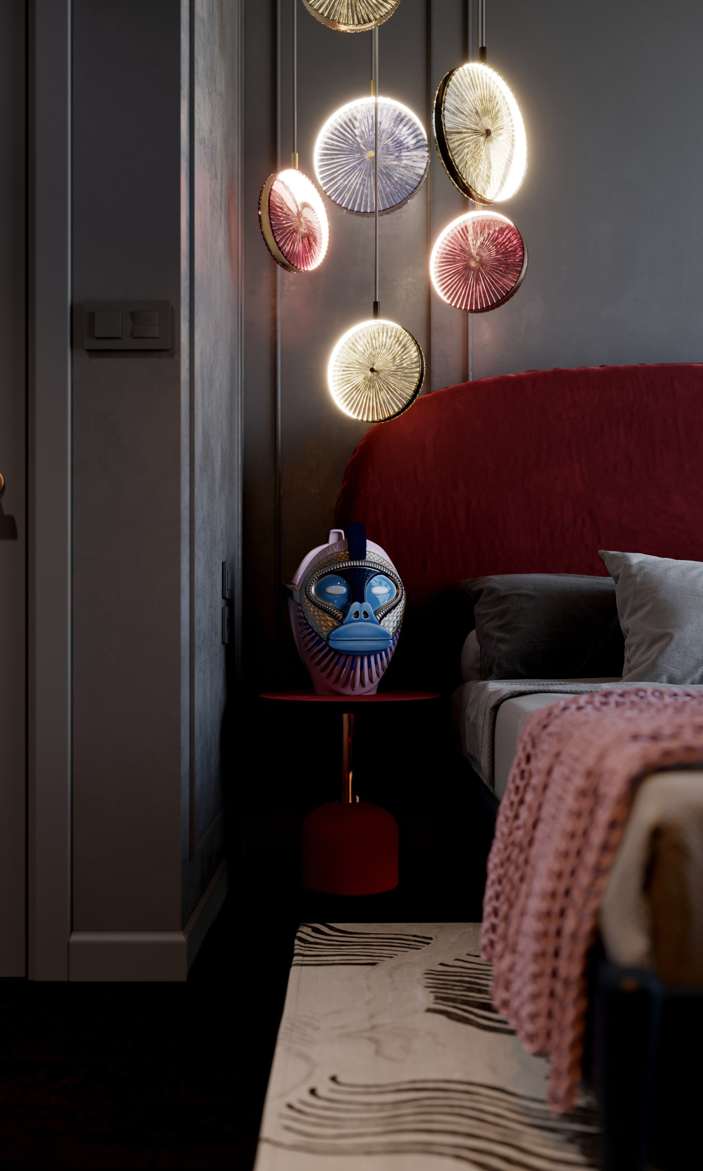 Интерьер спальни. 3D визуализация интерьера и архитектурной среды