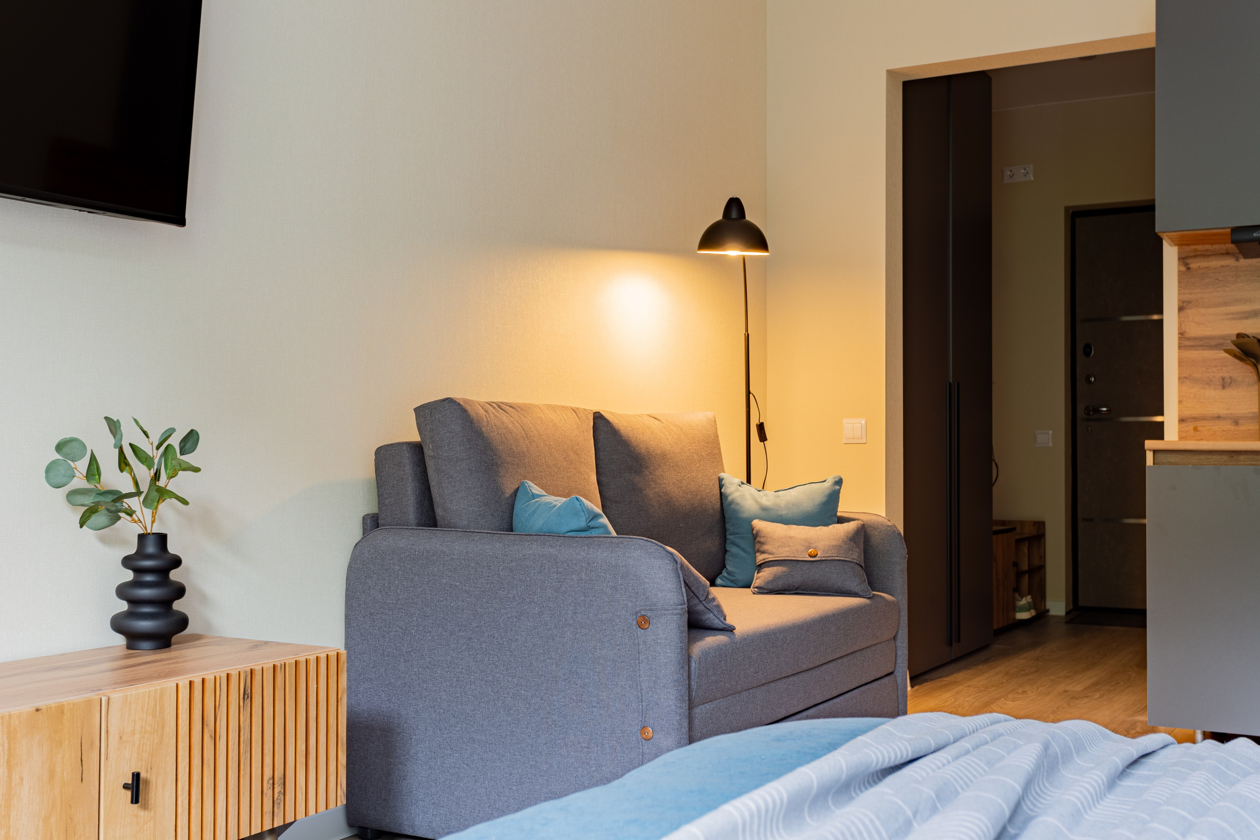 Комплектация студии с ремонтом от застройщика. Интерьерный фотограф. Хоумстейджер. Сочи/Адлер/Красная поляна