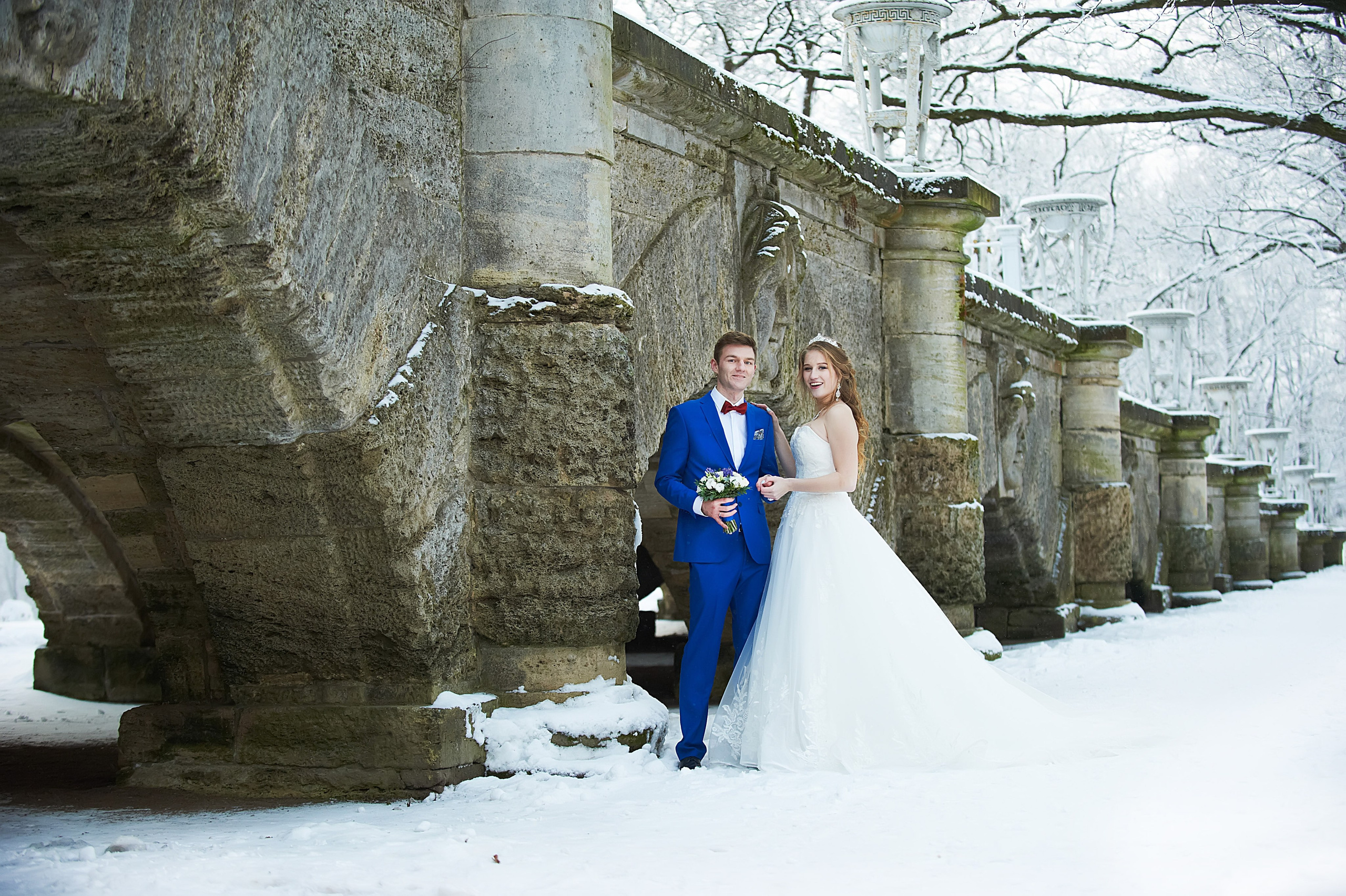 Надежда и Владислав (зимняя свадебная фотосессия в Пушкине в Екатерининском парке). Портретный, семейный и свадебный фотограф в Санкт-Петербурге и в Пушкине Ширяев Денис