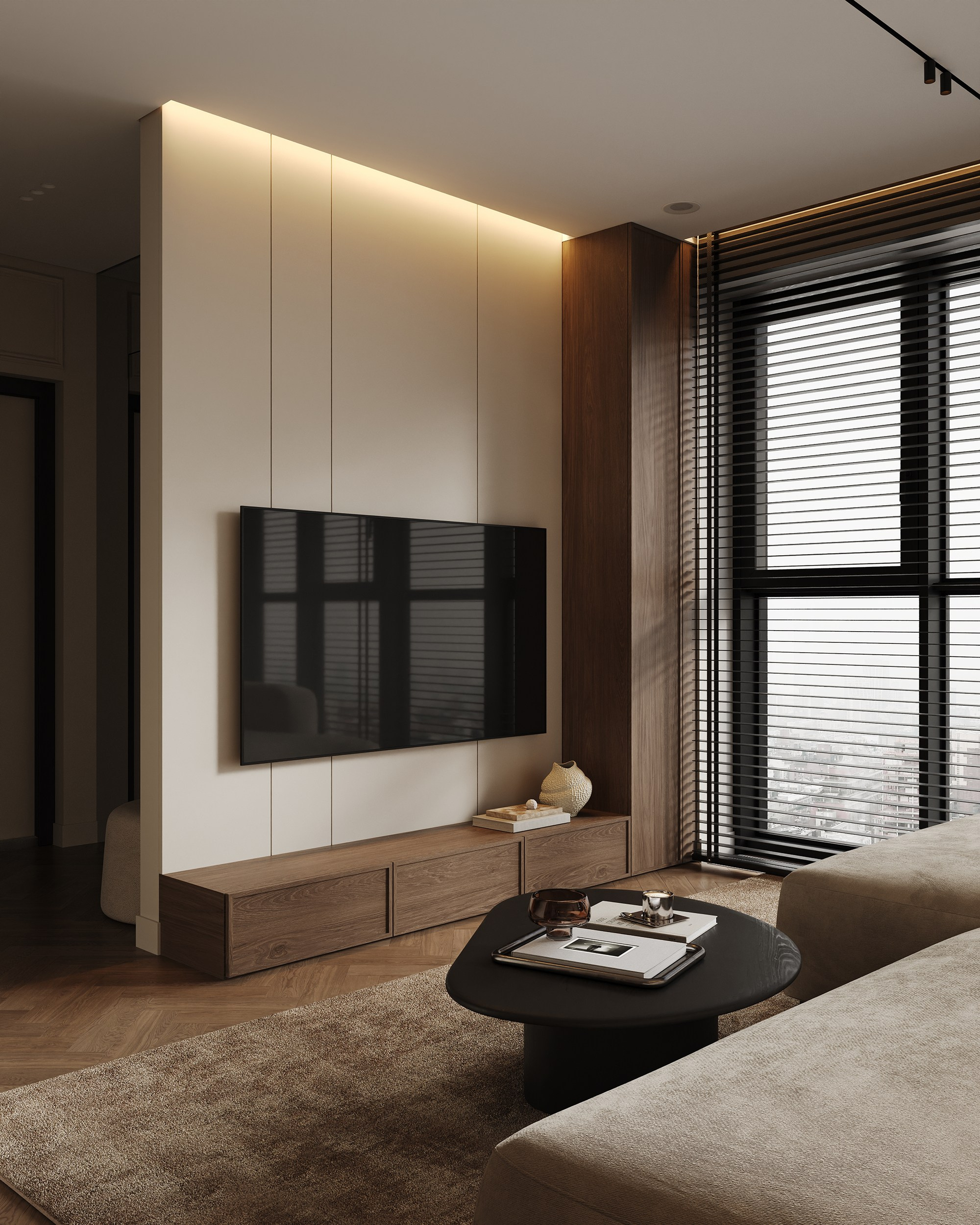 Кухня-гостиная «Одинарка». 3D визуализация интерьера Надежда Соколова