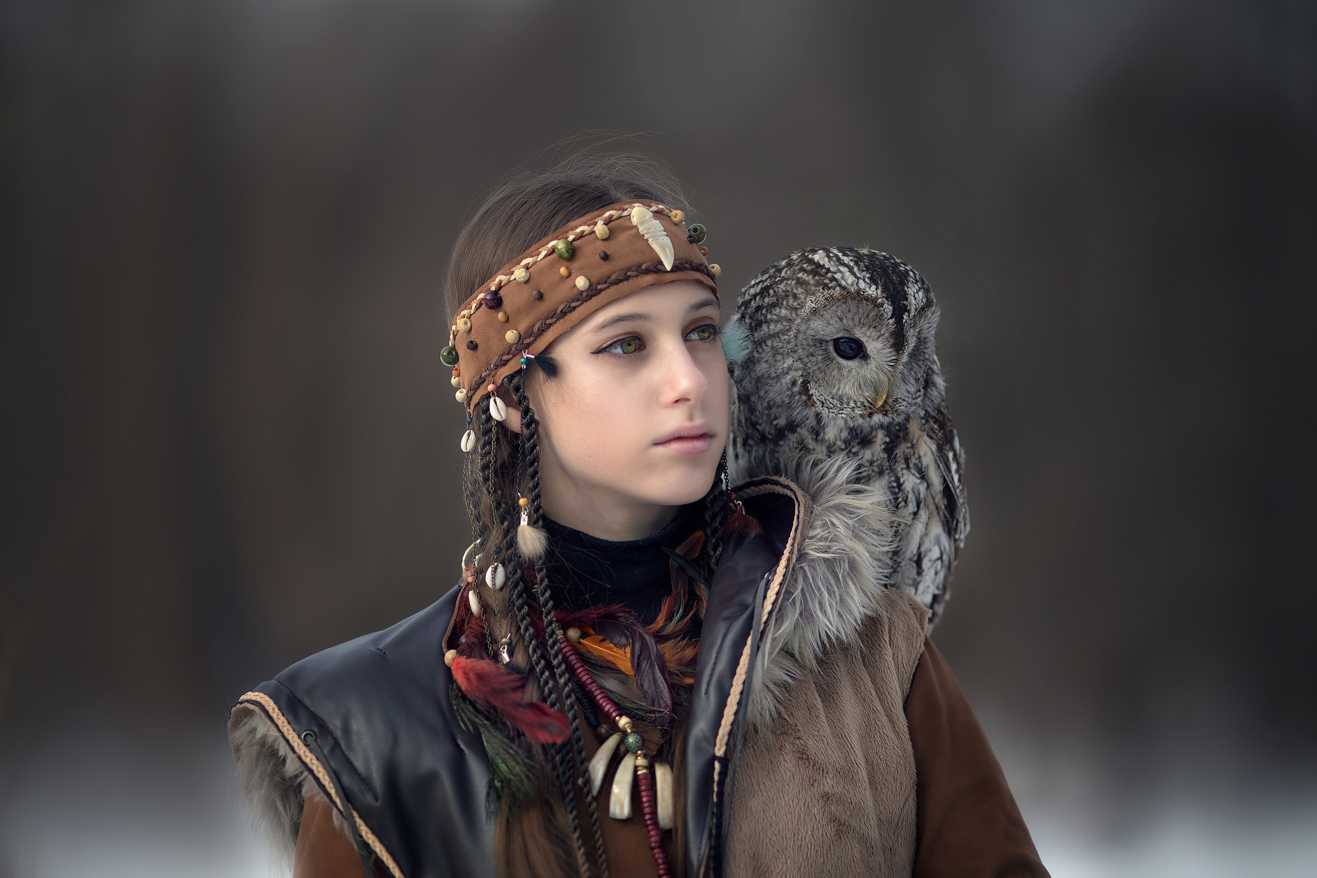 Shaman (Owl). Children’s and family photographer Ekaterina Ureva in Moscow