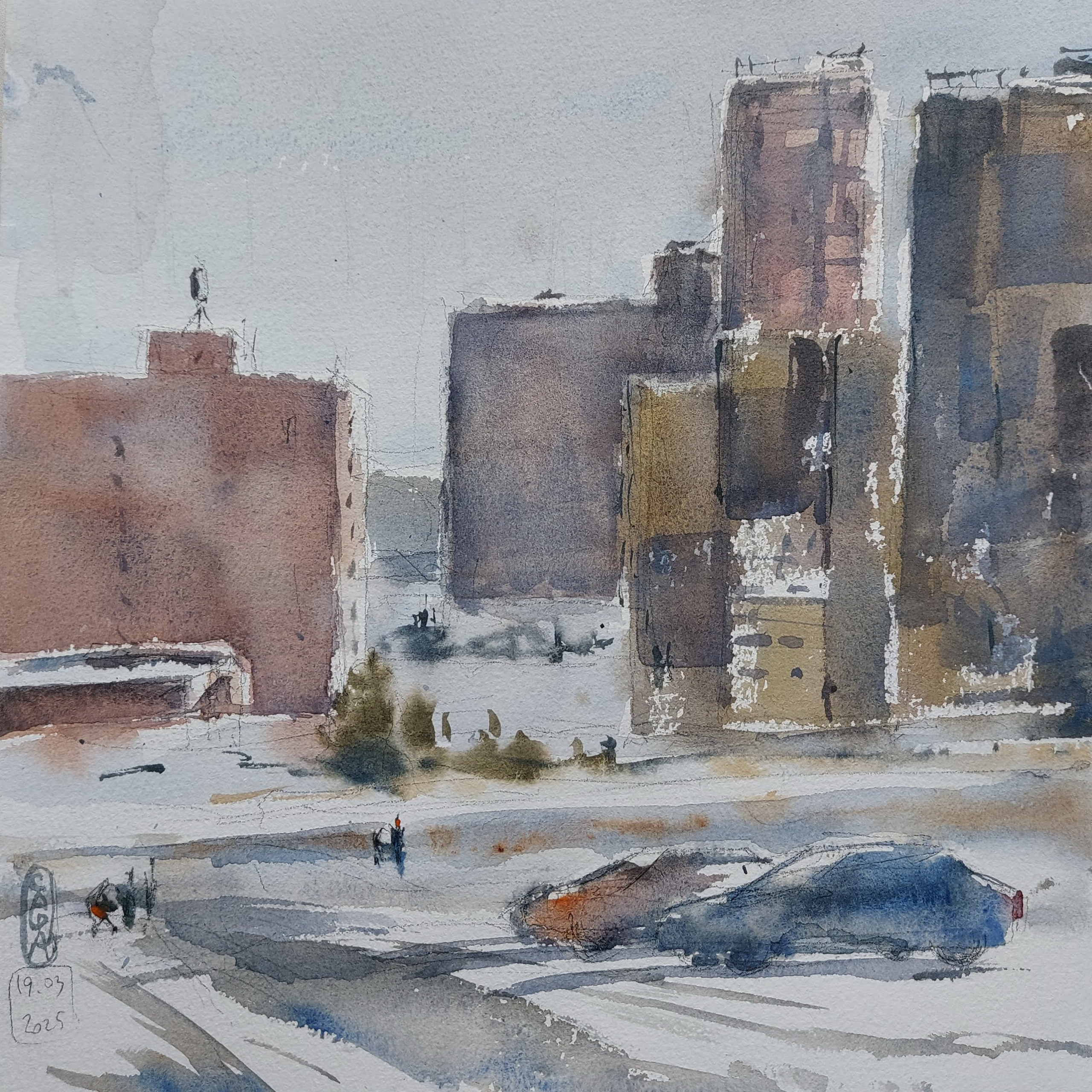 Not-quite-"The Green Hills" neighbourhood | Tomsk, Russia | March 2025 | 26 x 26 cm