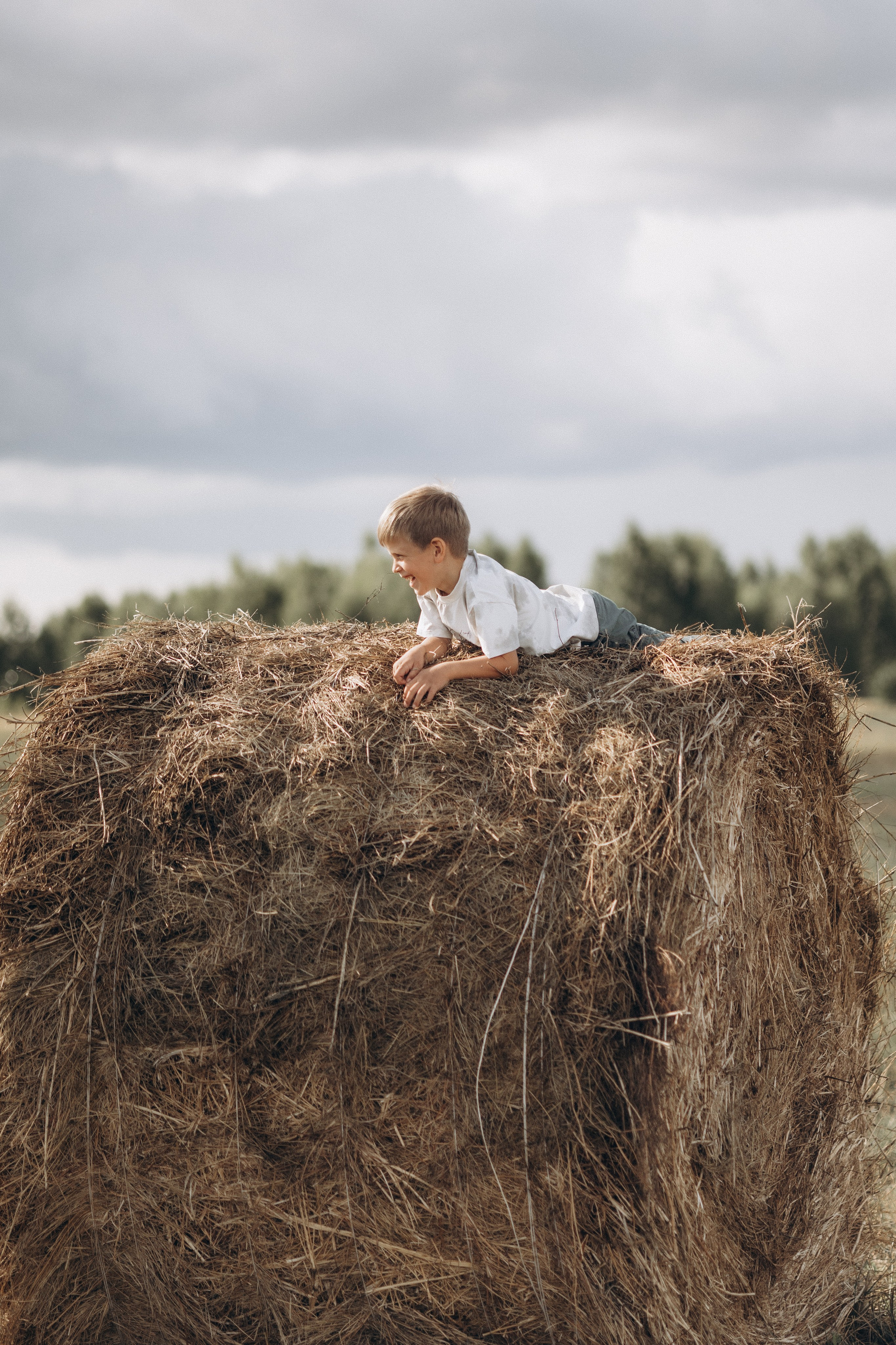 Вика и Миша на сене. Семейный фотограф lifestyle в Новосибирске Елена Шпилевая