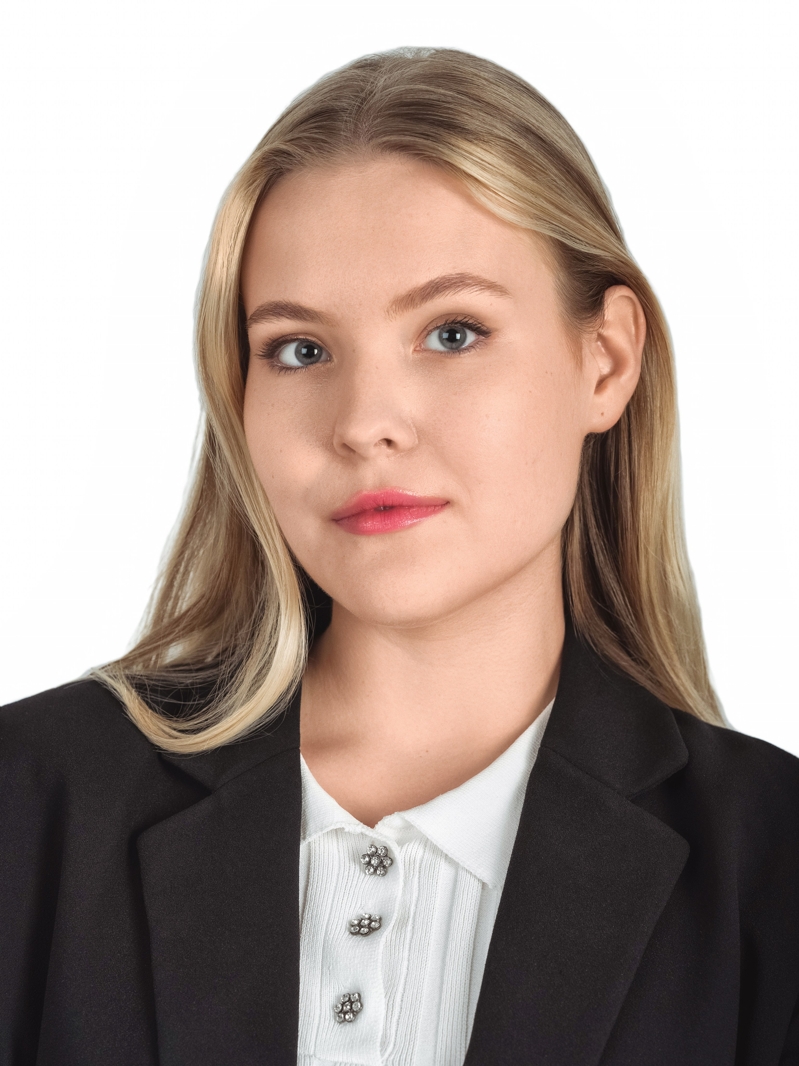 Портрет бизнес-леди в стиле минимализм, белый фон