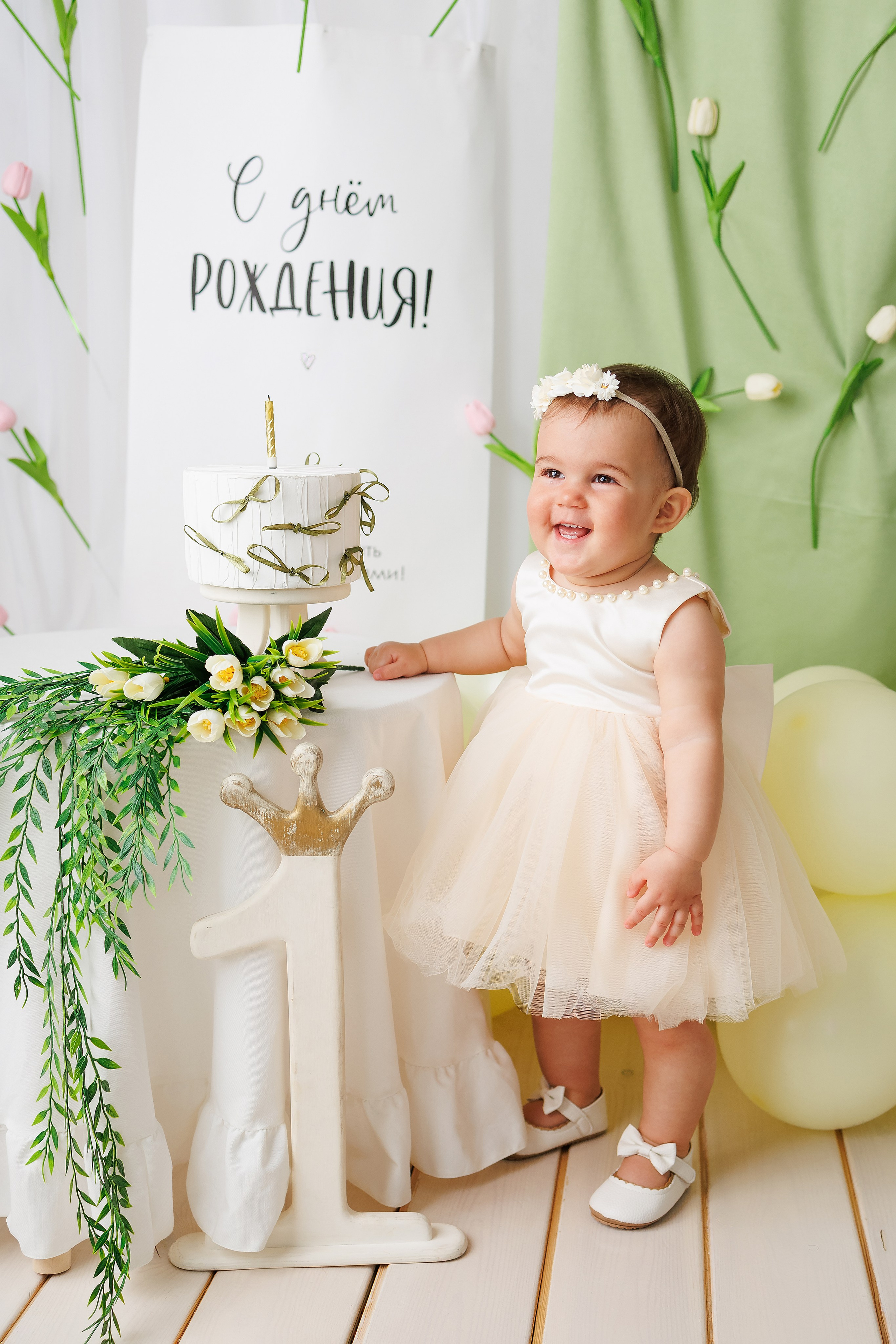 Полине 1 годик. Фотограф новорожденный малышей Новосибирск