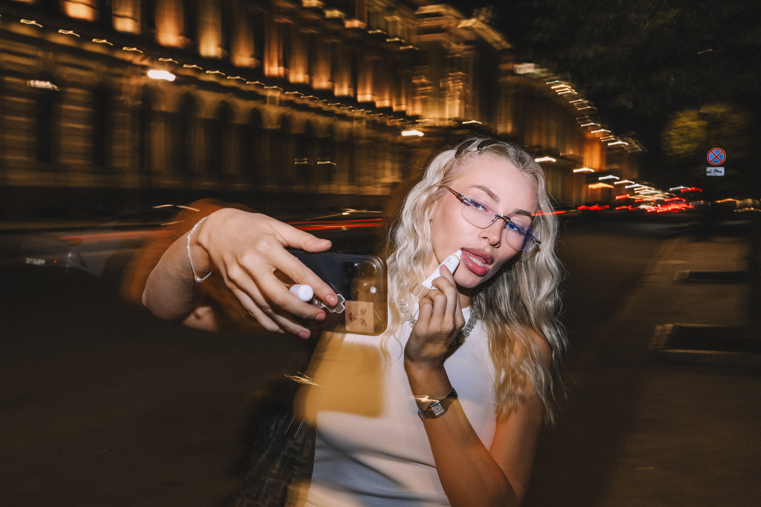 Полина — вечерний Петербург, съёмка со вспышкой | О. Беляева. Фотограф Олеся Беляева | Санкт-Петербург и Ленобласть