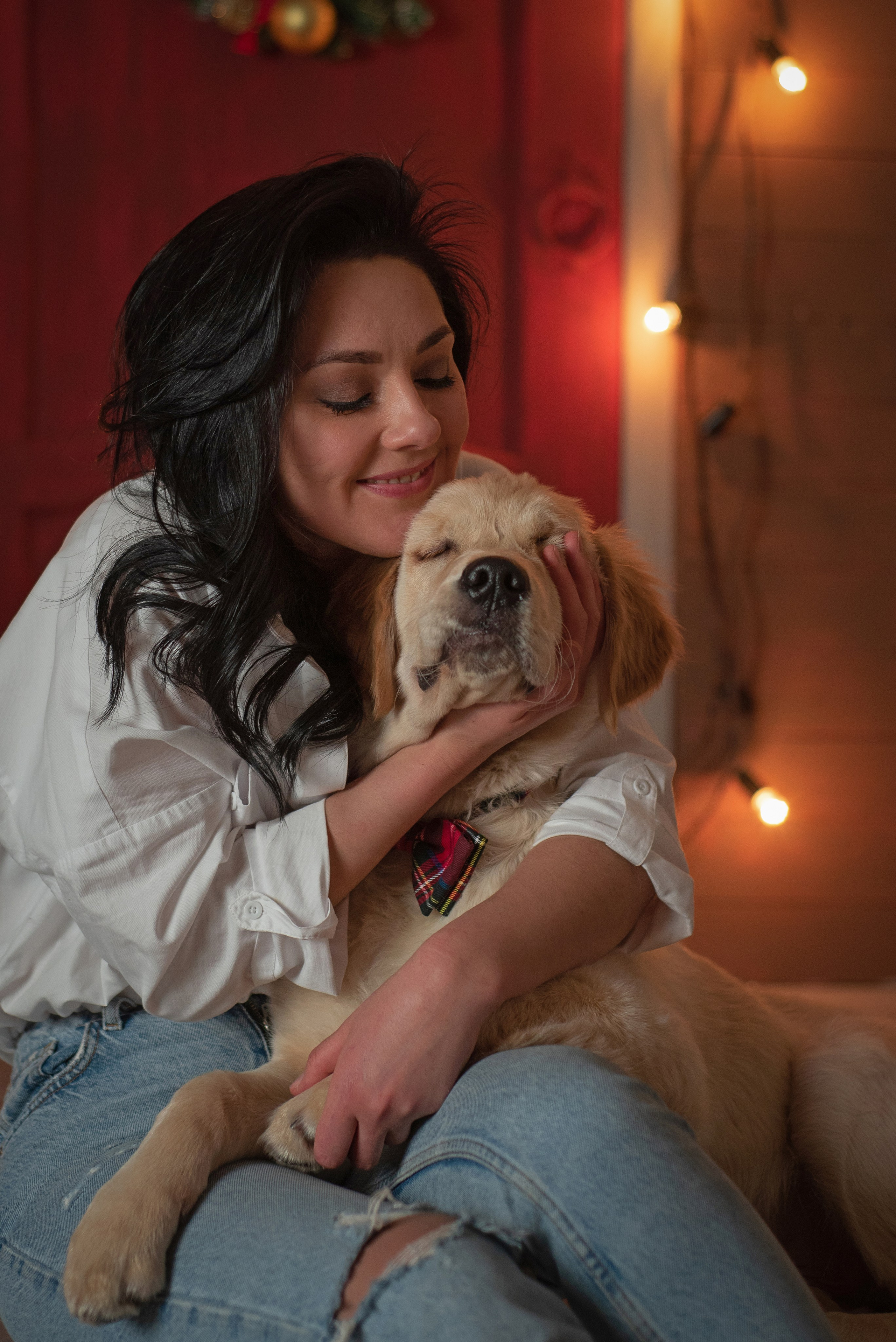 Света и Чарли. Новый год. Фотограф анималист в Казани Алина Сулейманова. Фотограф животных