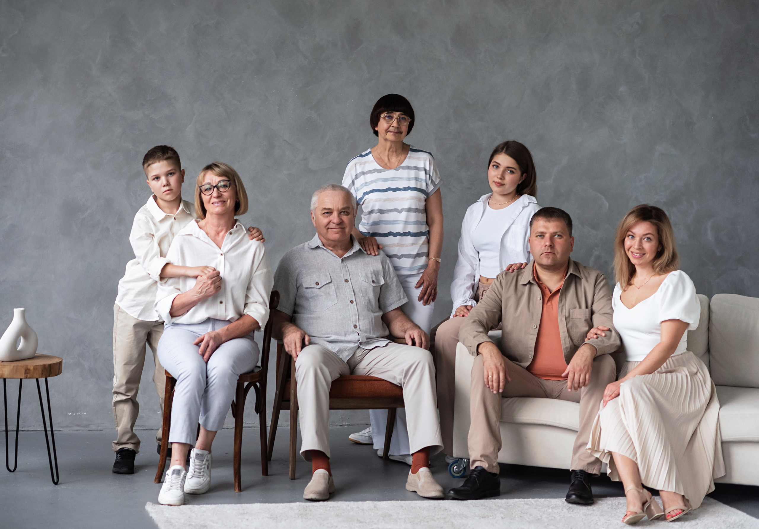 Съёмка большой семьи — 4 поколения. Фотограф новорождённых детский фотограф Сыктывкар Наталья Линдт