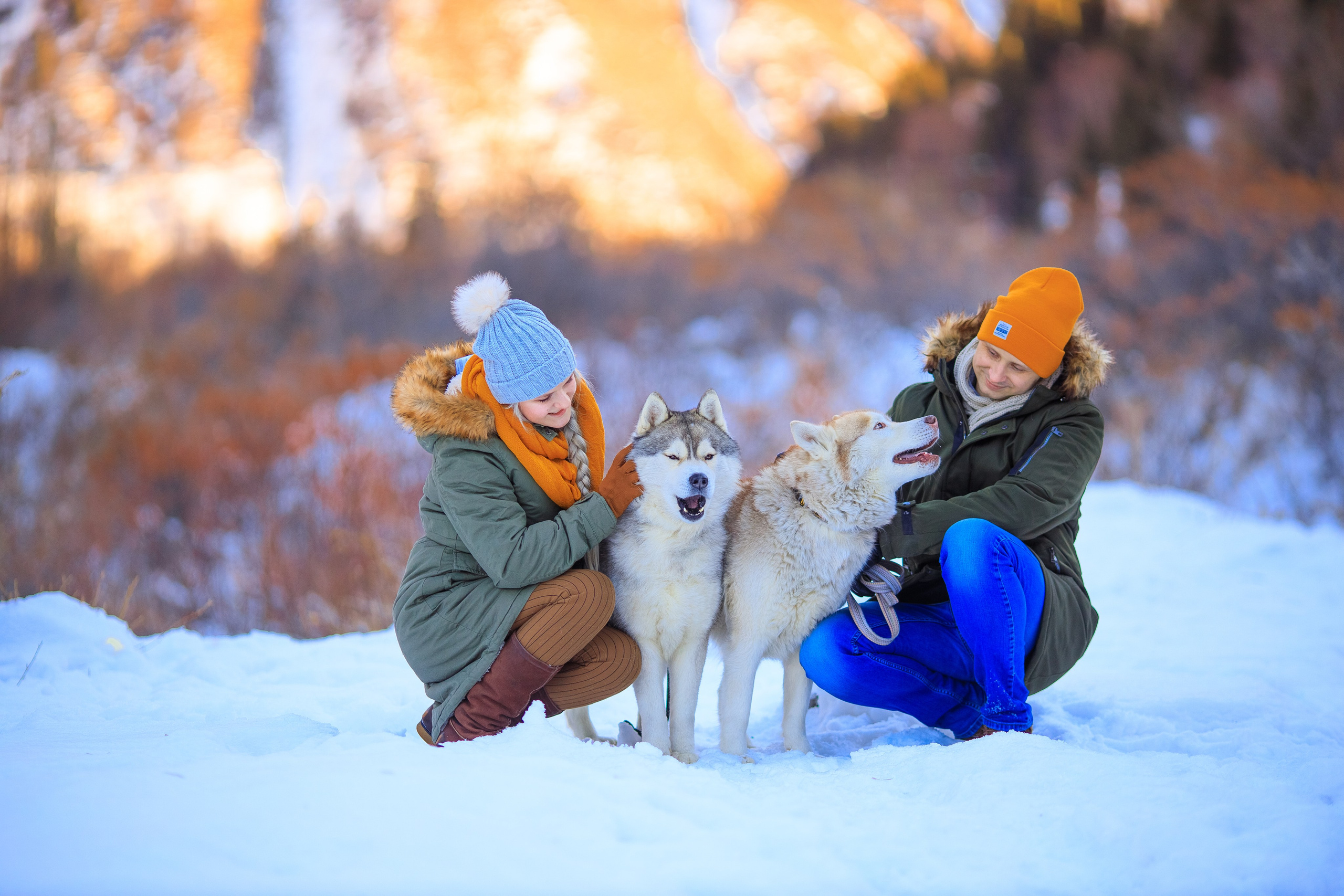 Зимняя фотосессия с Хаски. Свадебный и семейный фотограф в Алматы Алексей Балышев