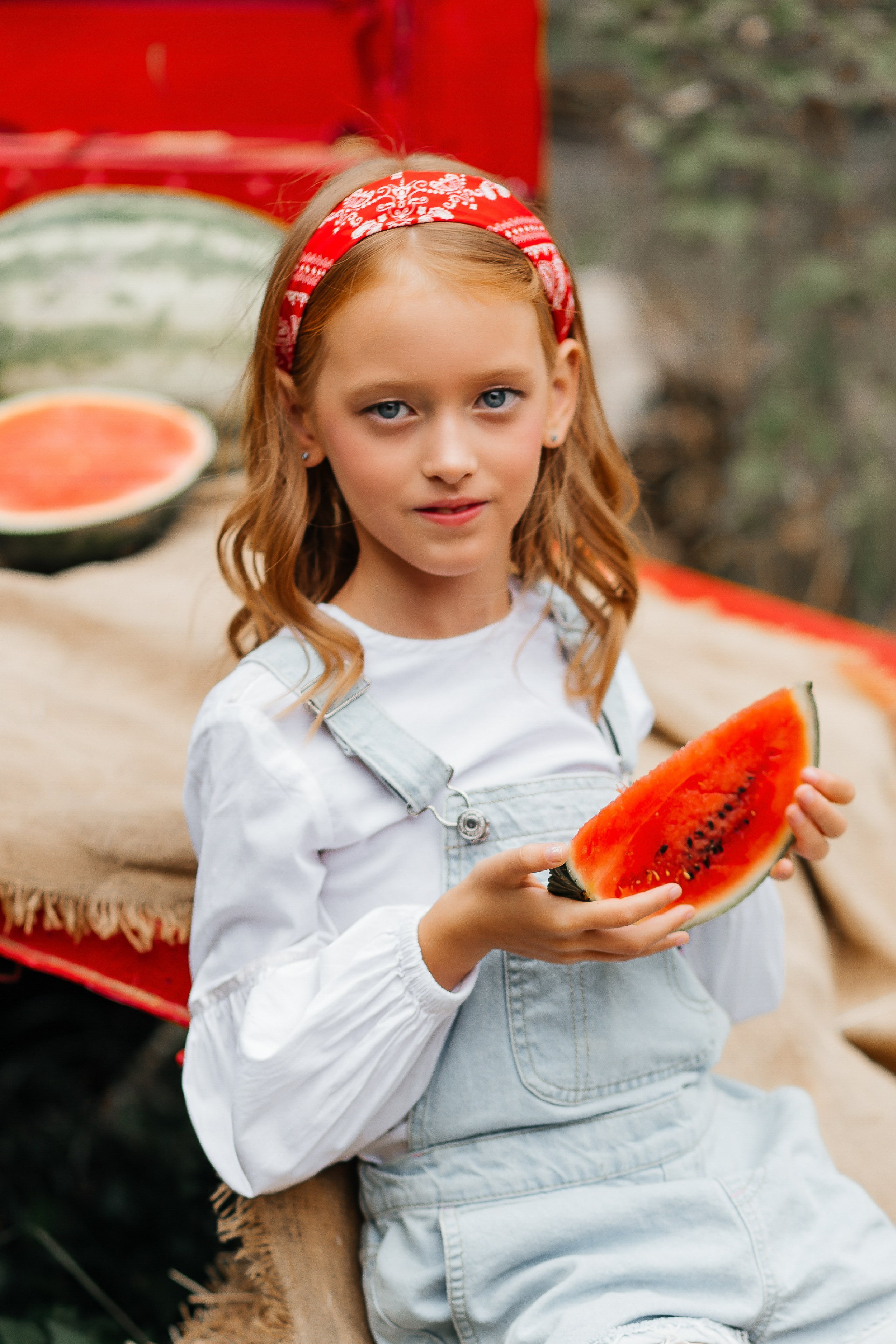 Осенняя детская фотосессия с арбузами. Фотограф в Подольске — Мария Бучнева