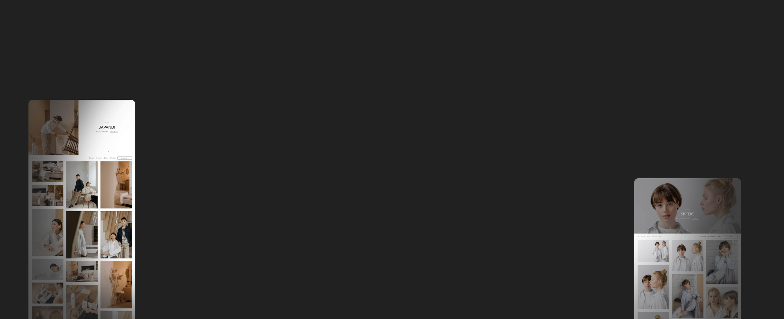 Примеры проектов для фотографов на диске Wfolio