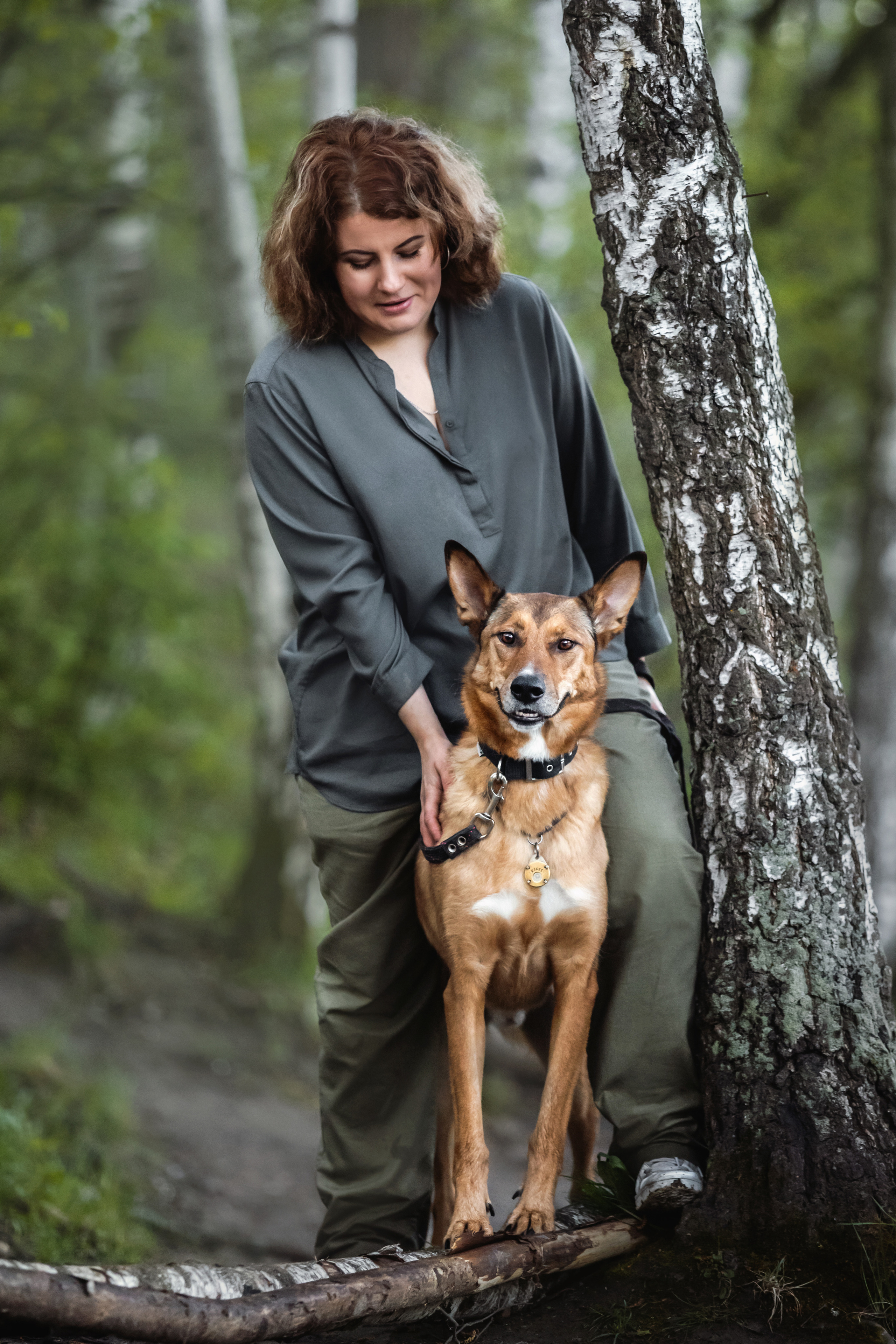 Фотосессия на рассвете собаки Росси, Саввы и их семьи