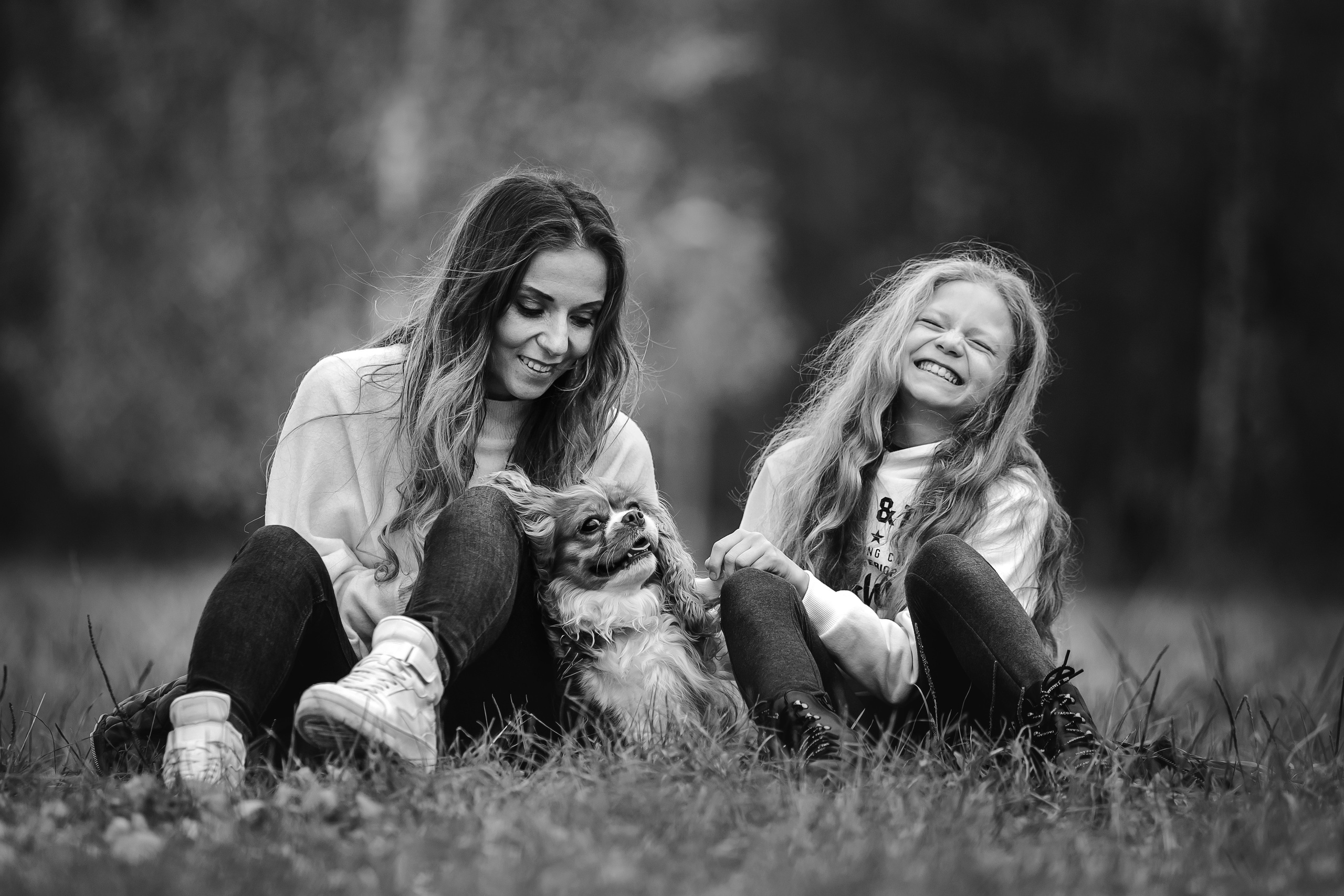 Фотосессия с ребенком и собакой