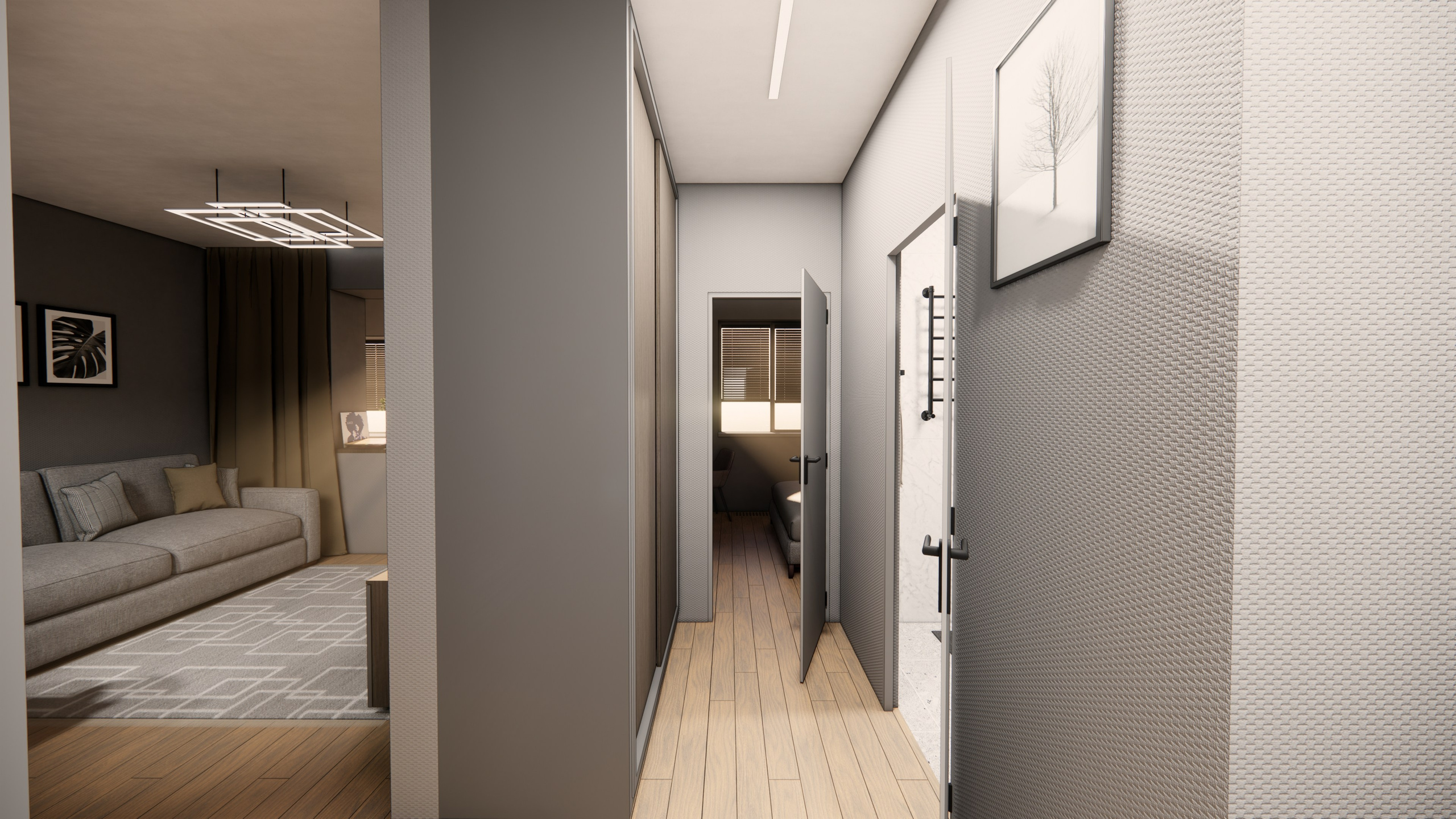 Проект № 2 — Квартира 49 кв. м. LANOIR: визуализация проектов, интерьер, экстерьер, ArchiCAD чертежи | Стерлитамак