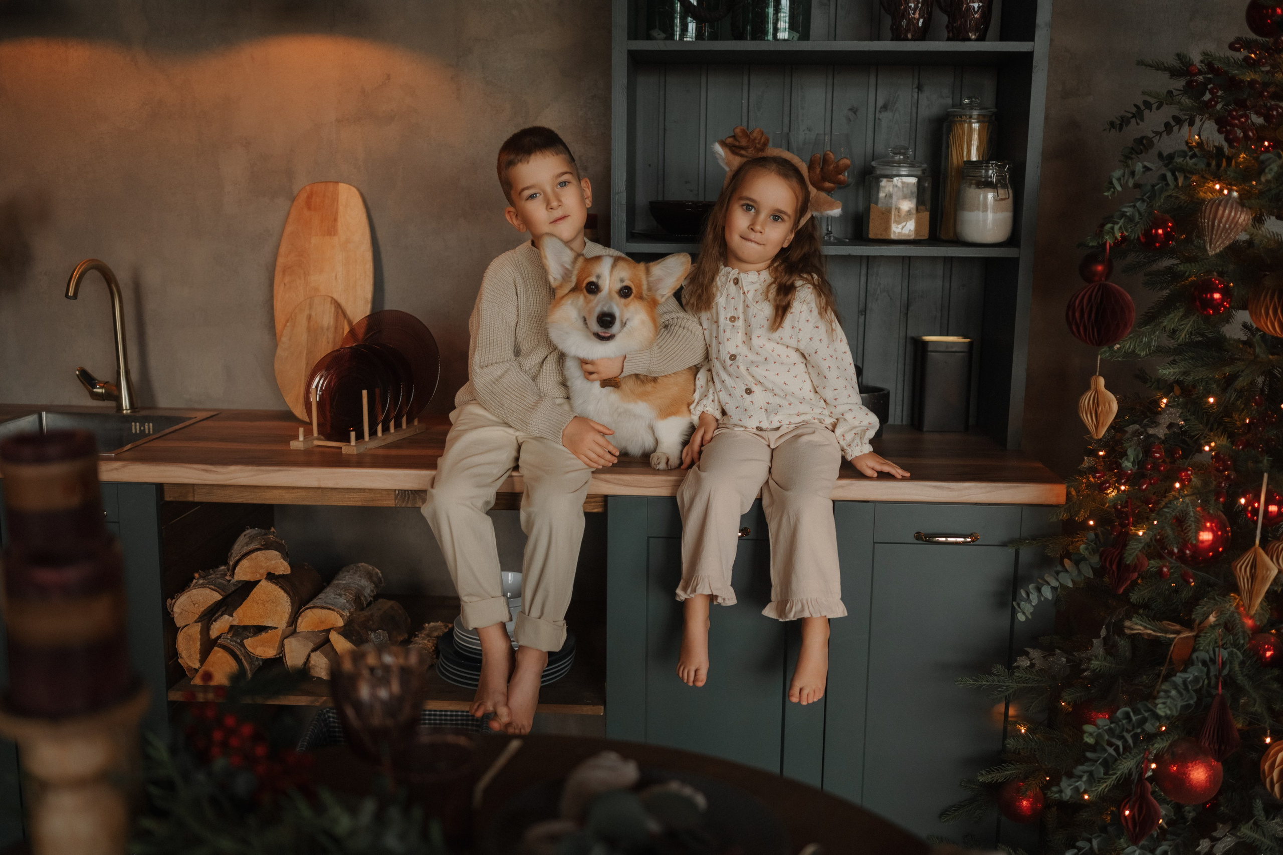 Лада, Алиса, Андрей и Фифи. Дьяконова Валерия семейный и детский фотограф в Санкт-Петербурге