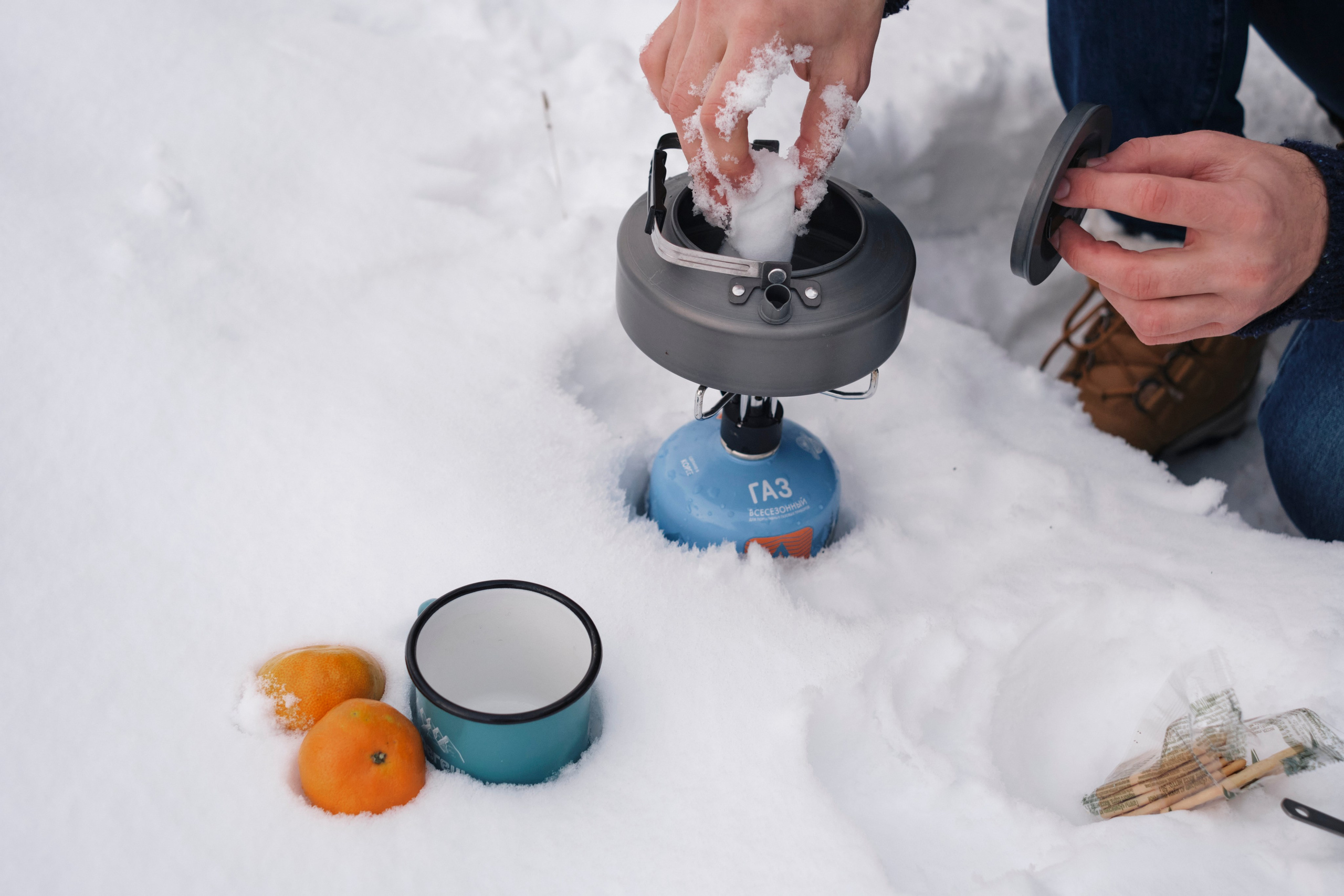 Зимняя фотосессия с вкусной едой на горелочке. Елена Павленко. Фотограф. Москва
