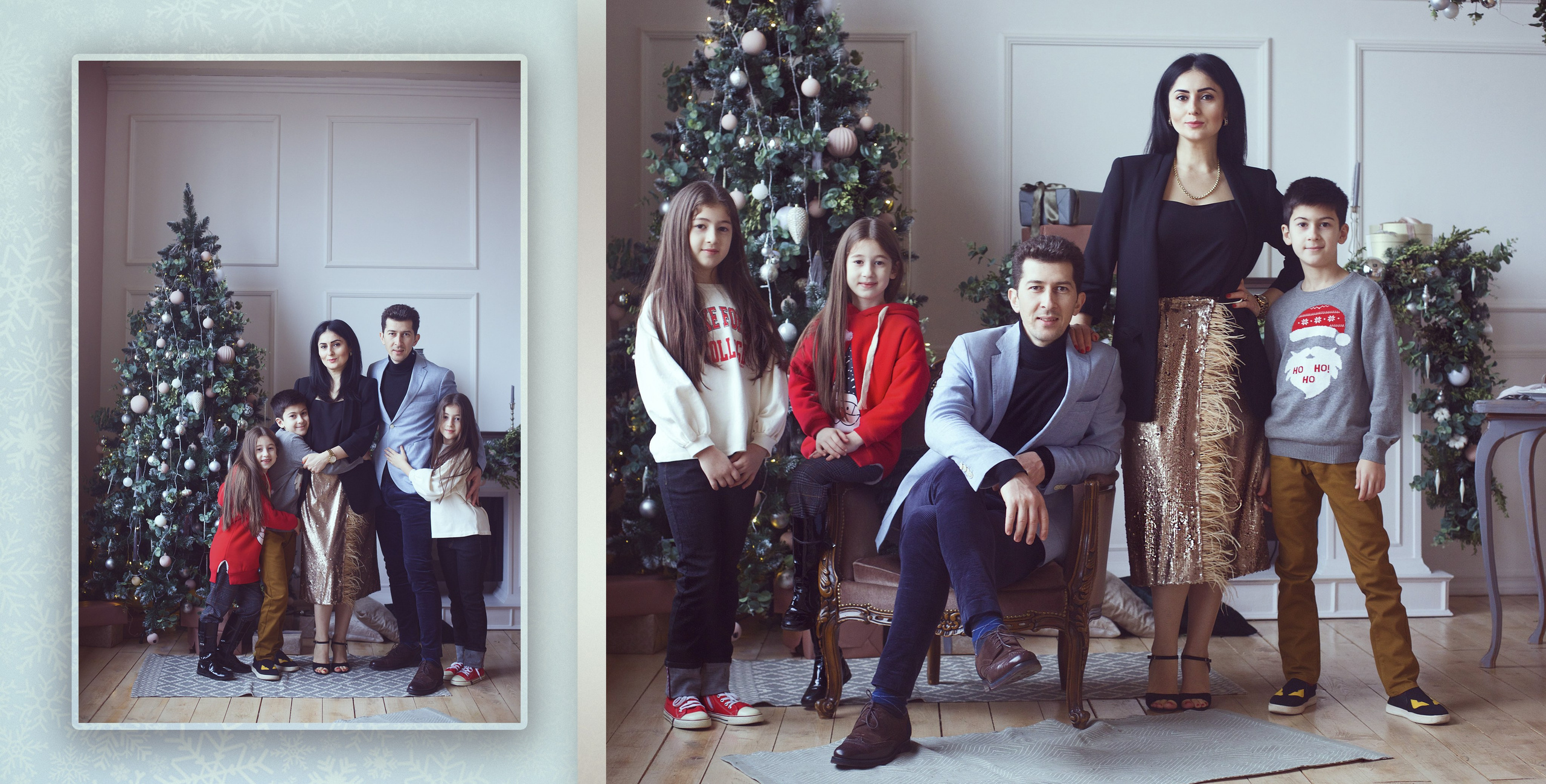 Большая дружная семья в Рождественской фотостудии. Фотохудожник Наталия Кирсанова