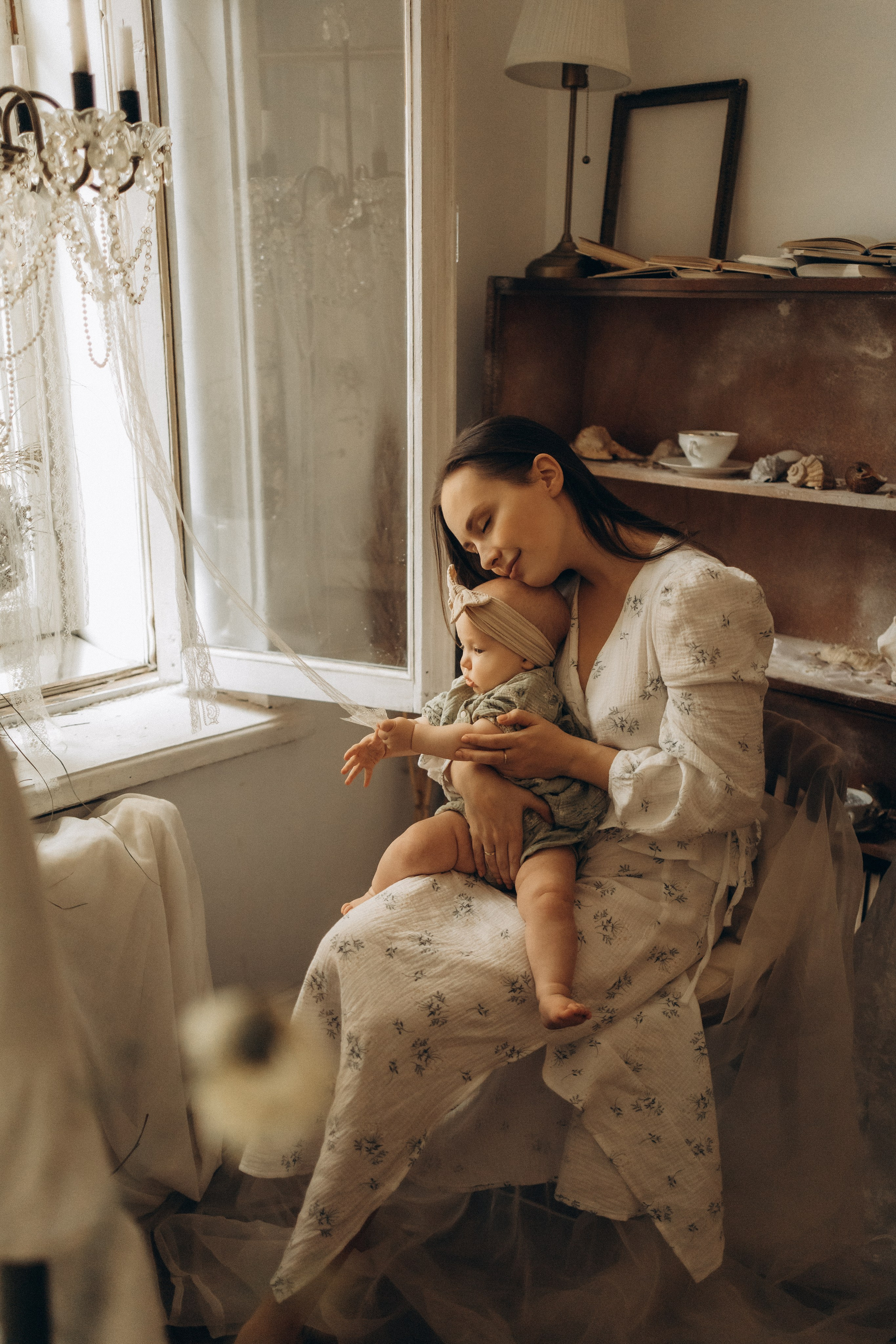 Аня и малышка Настя. Семейный, домашний, ньюборн фотограф Москва Цветкова Елизавета