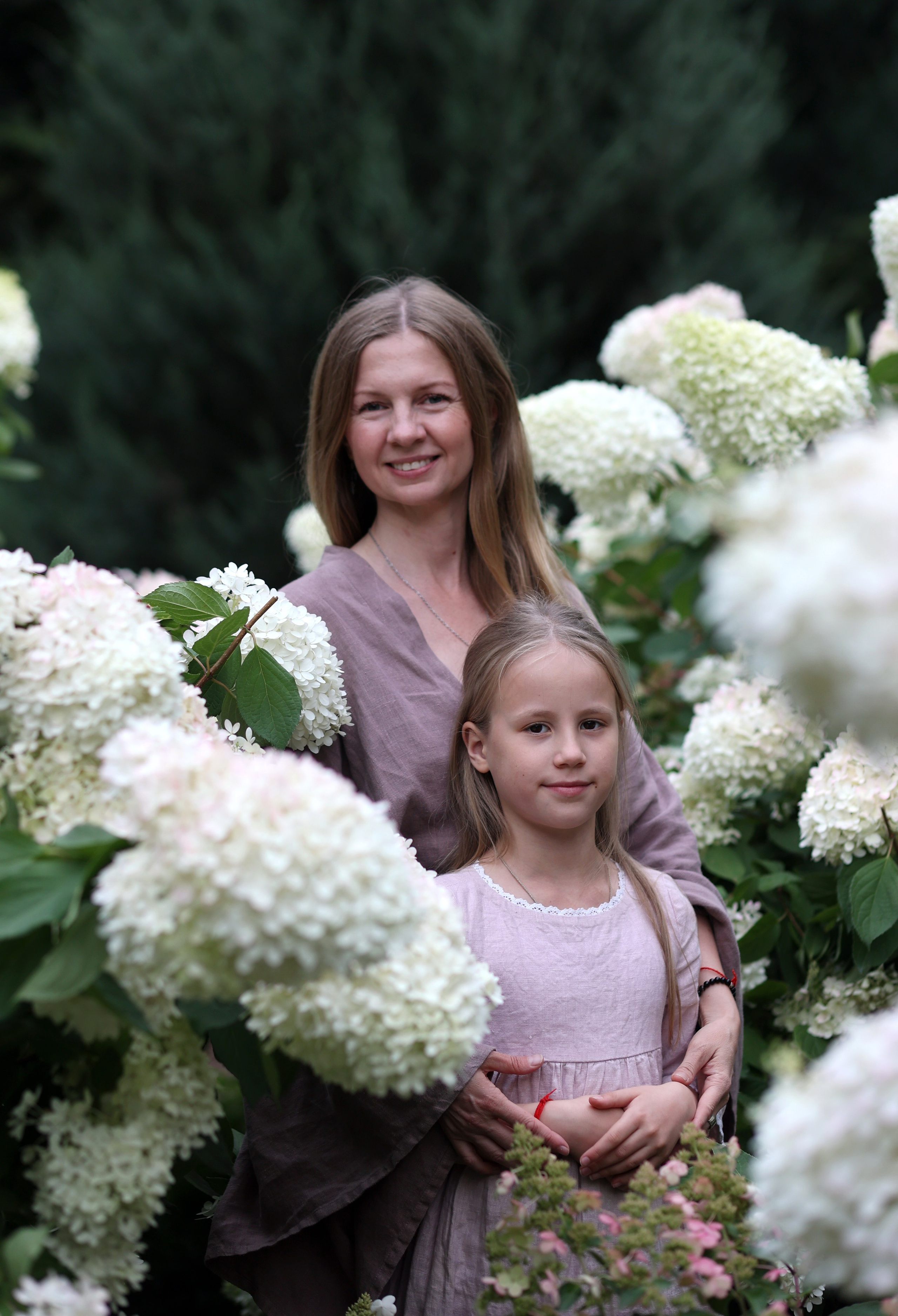 Йога. Гортензии. Тропики в Аптекарском огороде. Портретный фотограф Москва