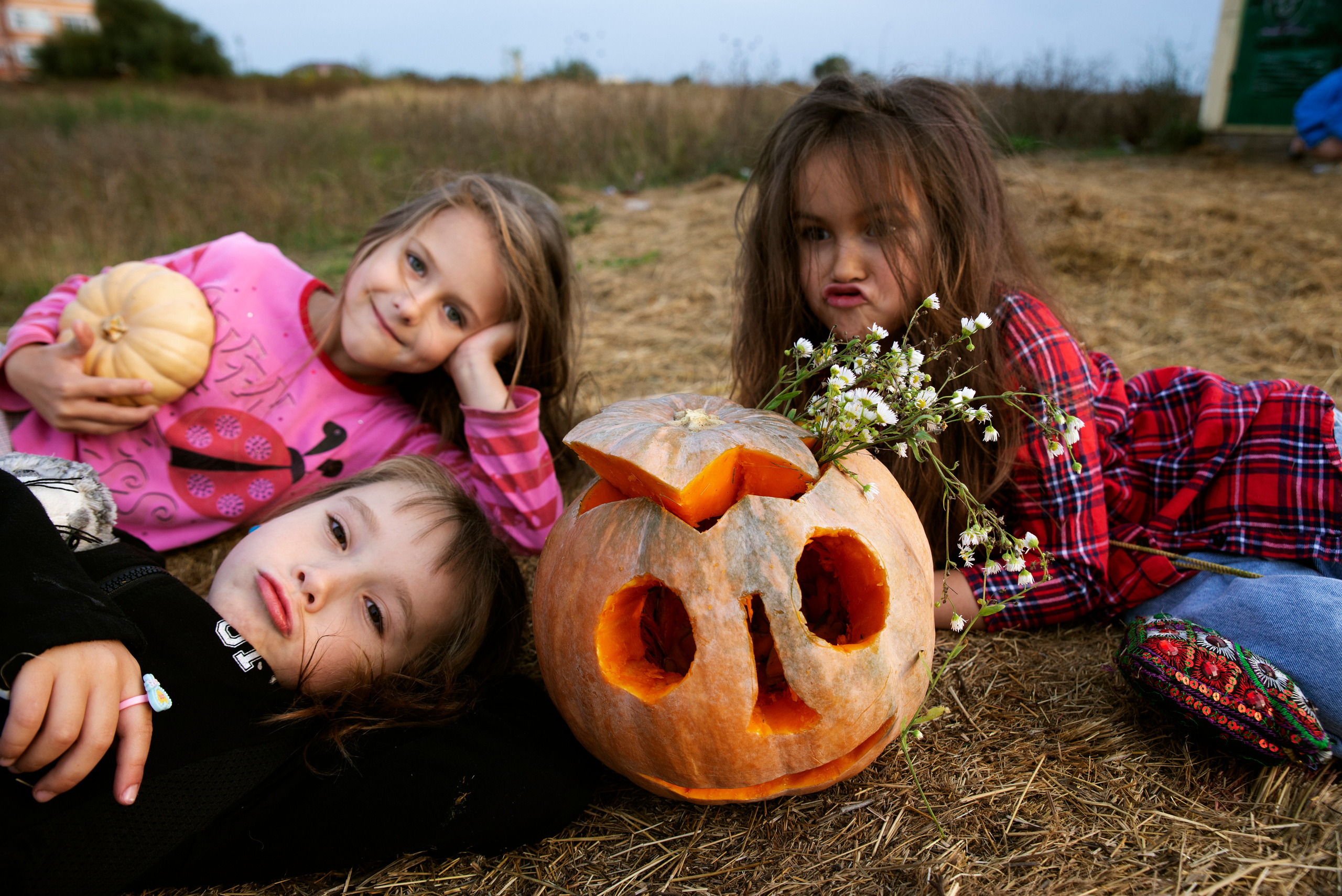 Дети и тыква. Портретный фотограф Краснодар. Ирина Чурюкина