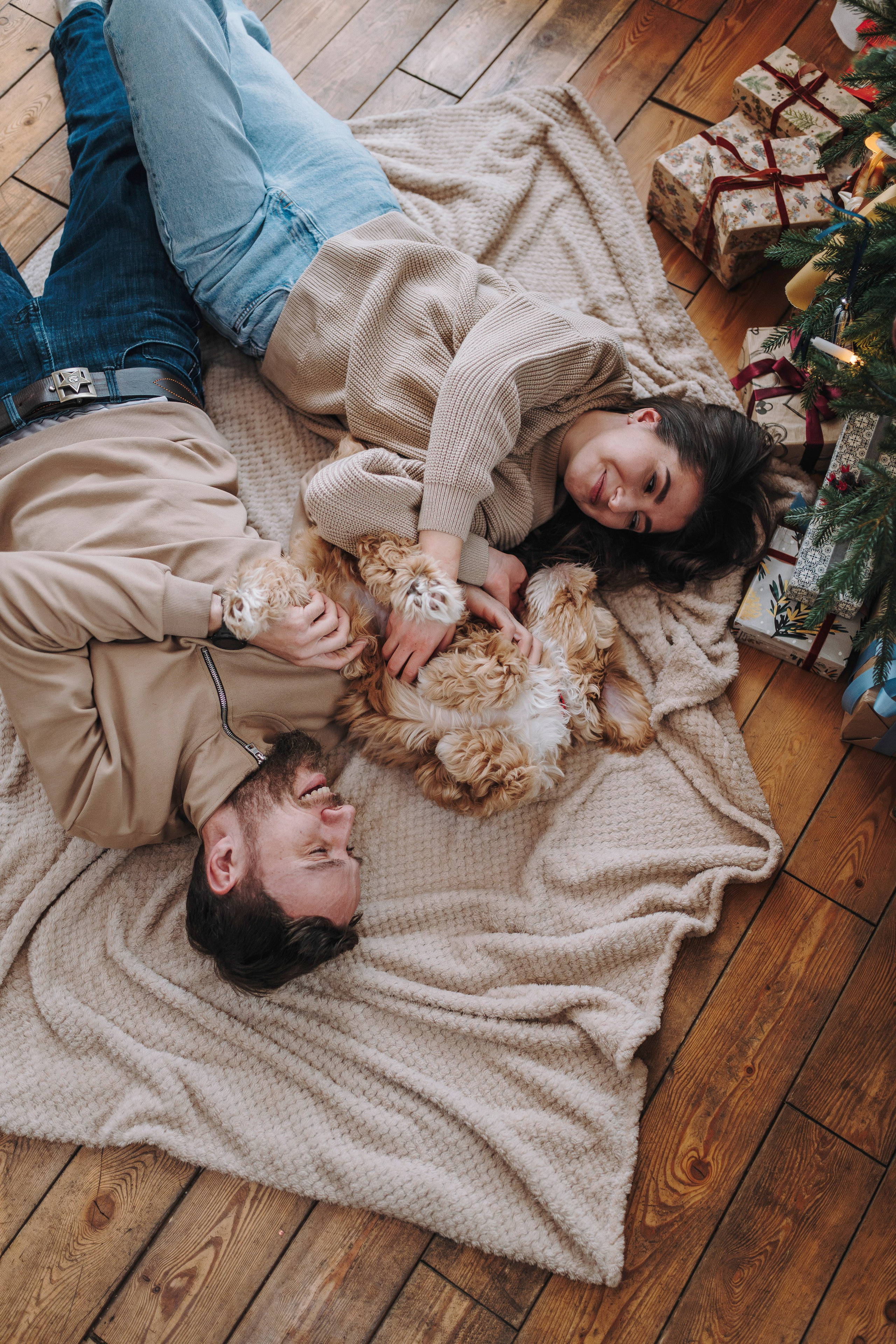 Мёрфи, Таня и Антон. Фотограф анималист в Спб недорого Олеся Майорова