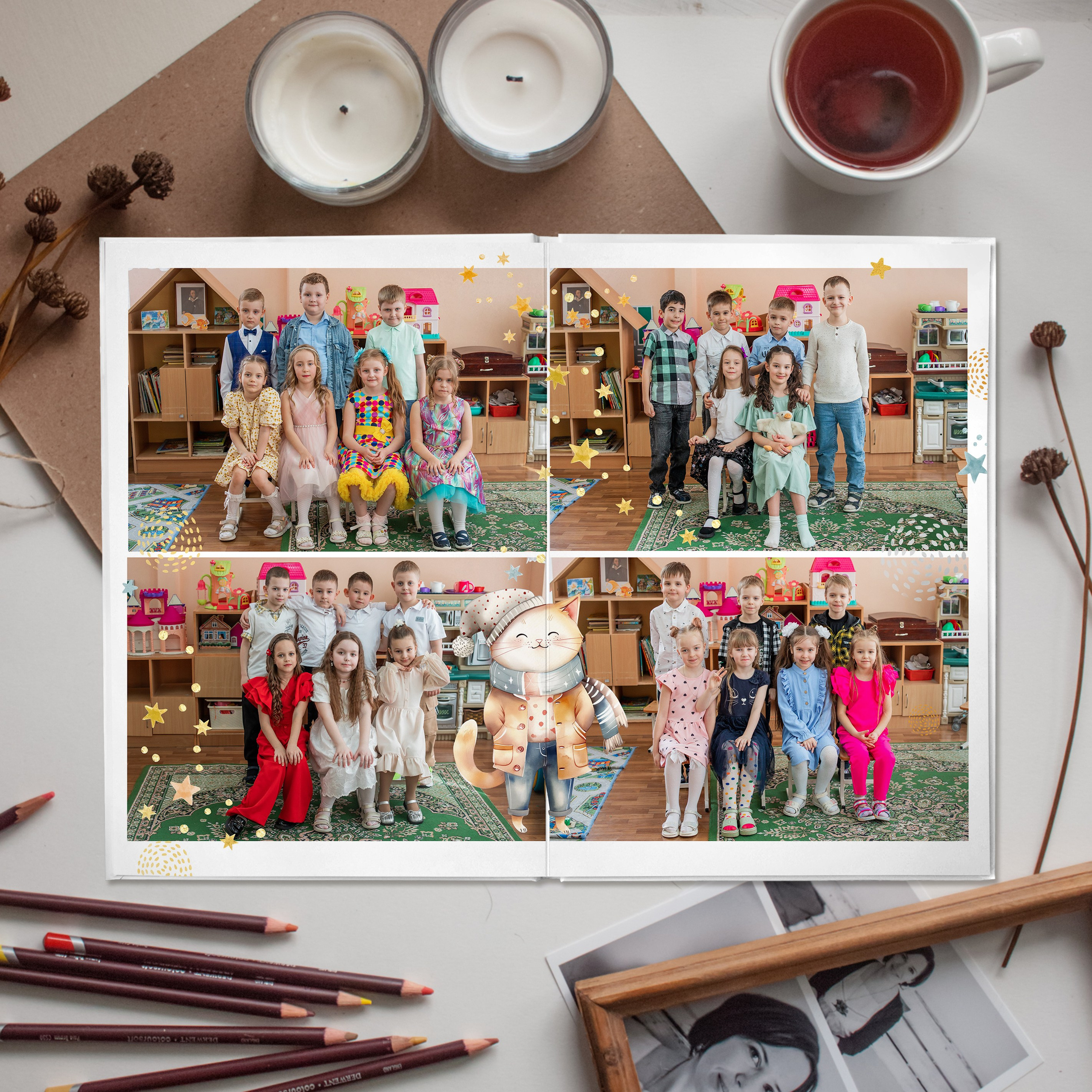 Альбом детский садик (6 разворотов) КОТИК. ФОТОГРАФ ВЫПУСКНЫХ АЛЬБОМОВ в Краснодаре Ворчик Татьяна
