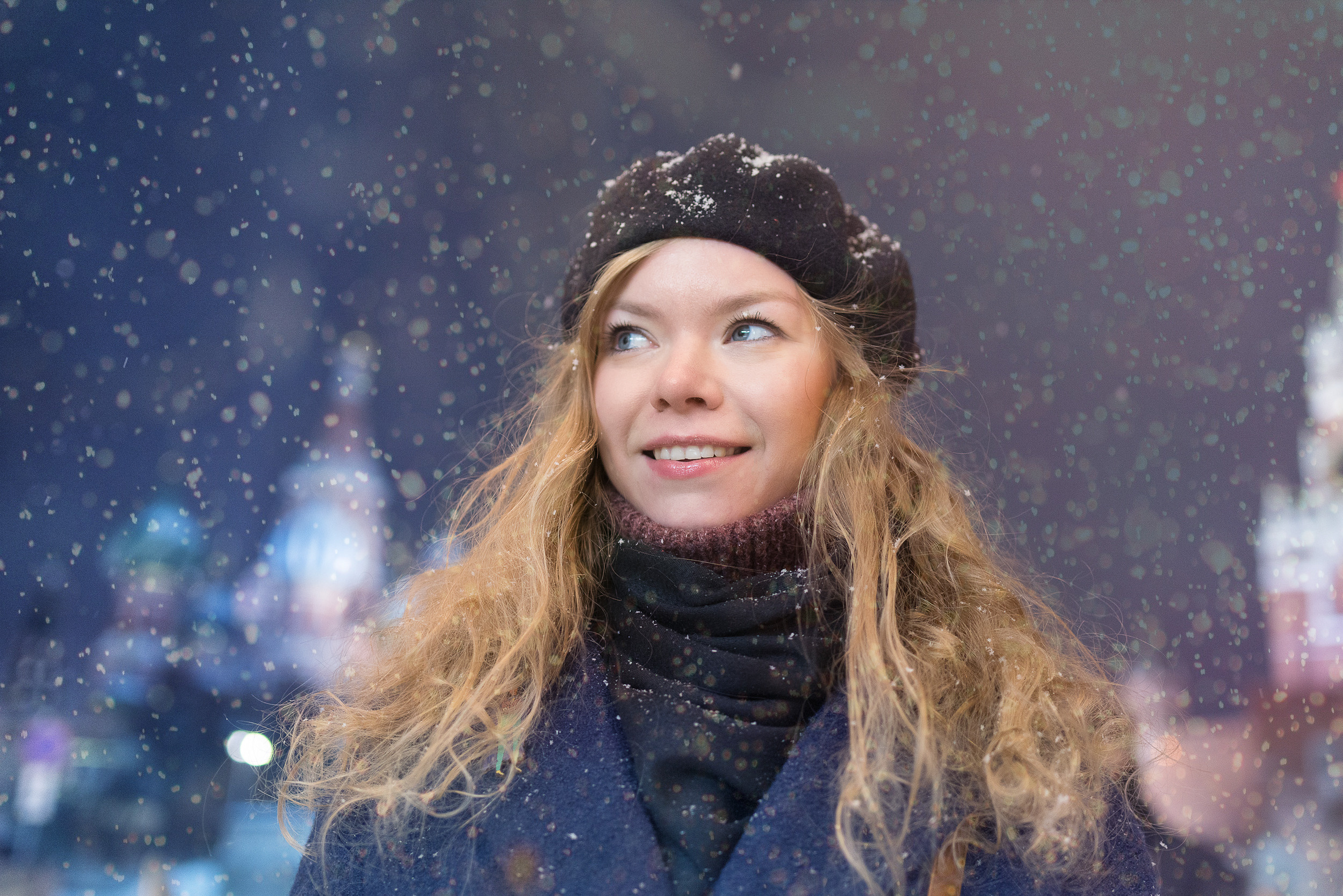 Зимняя прогулка с актрисой Анастасией Знаменщиковой. Портретный фотограф в Москве Алексей Михайлов