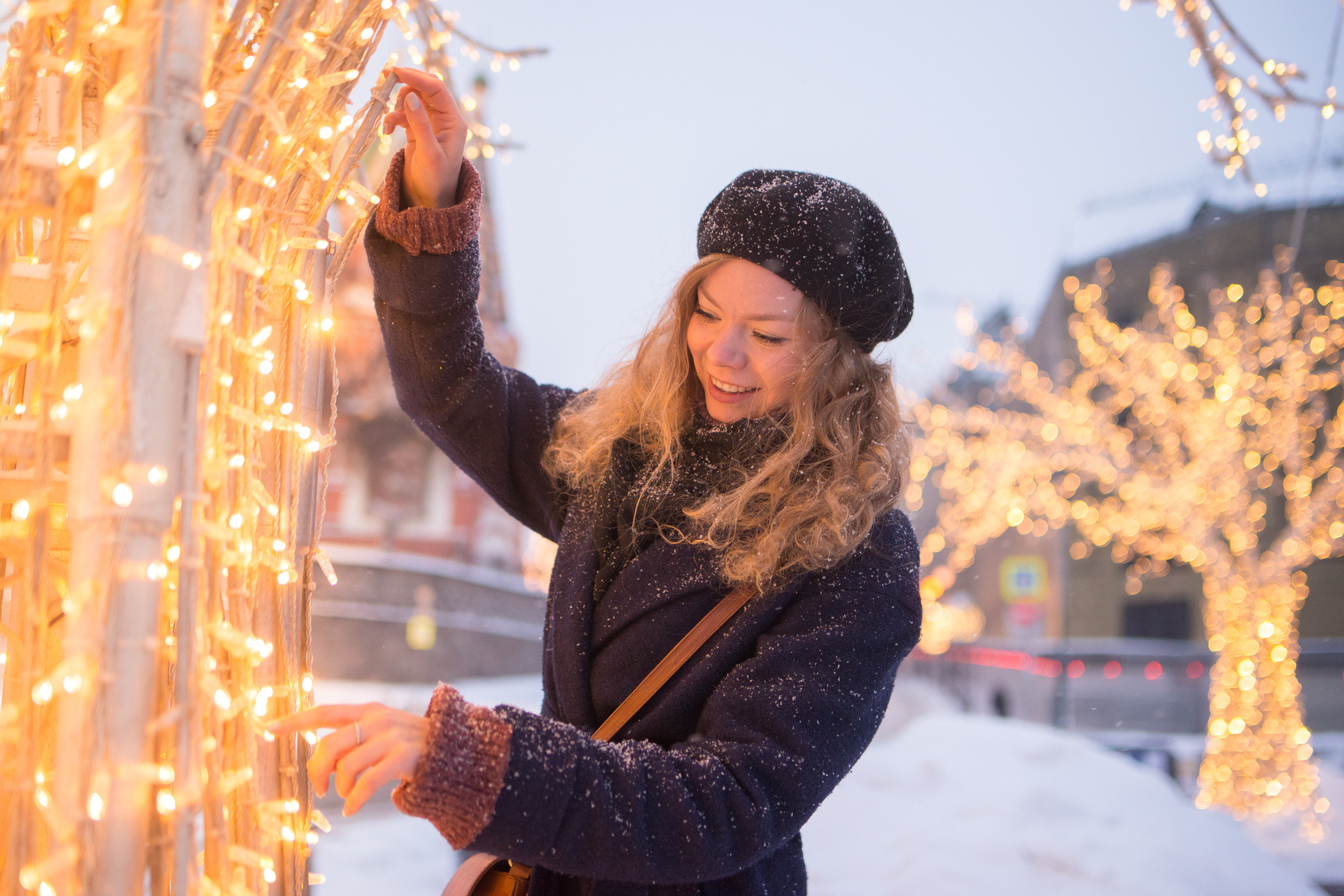 Зимняя прогулка с актрисой Анастасией Знаменщиковой. Портретный фотограф в Москве Алексей Михайлов